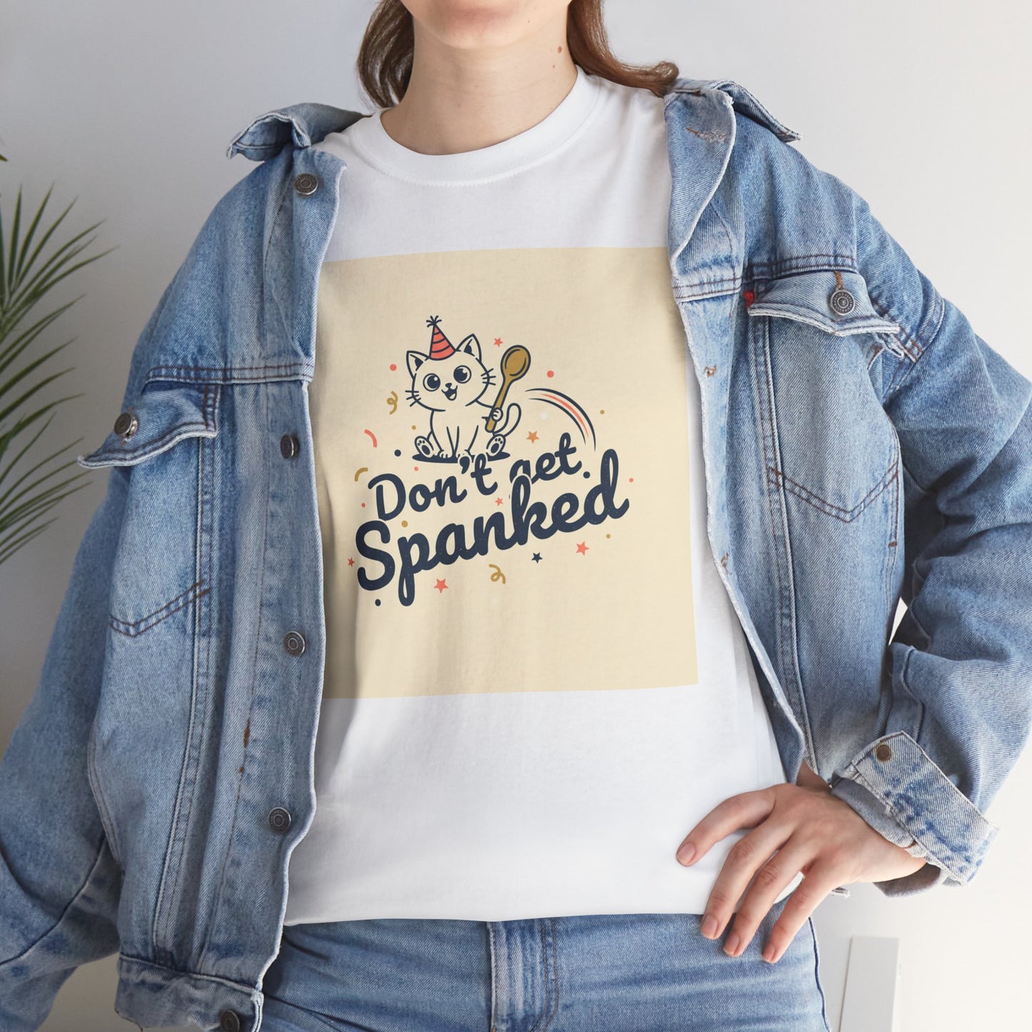 Don’t Get Spanked Cat Tee — Cute Retro Kitten Graphic T-Shirt Printify