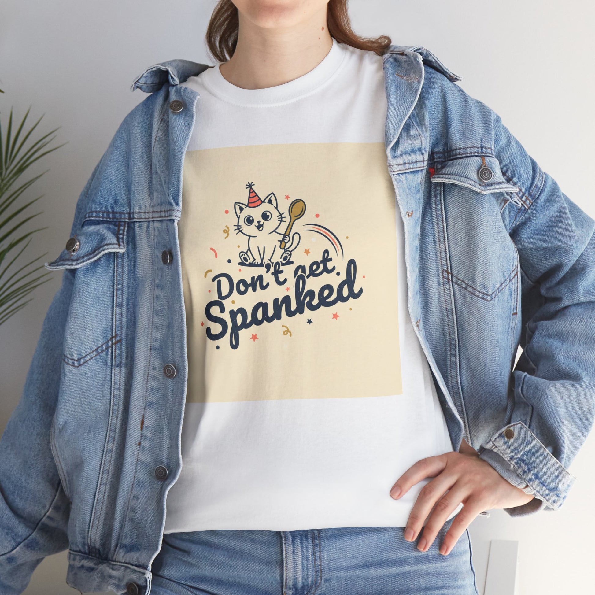 Don’t Get Spanked Cat Tee — Cute Retro Kitten Graphic T-Shirt Printify
