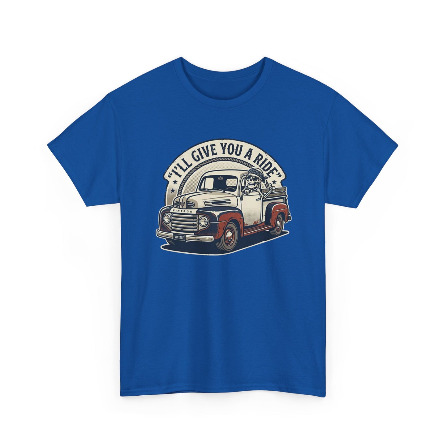 Vintage Pickup Truck T-Shirt — “I’ll Give You a Ride” Classic Retro Tee Printify