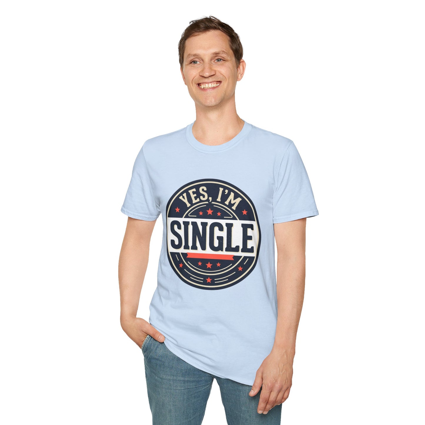 "Yes, I’m Single" Graphic Tee - Single Badge T-Shirt