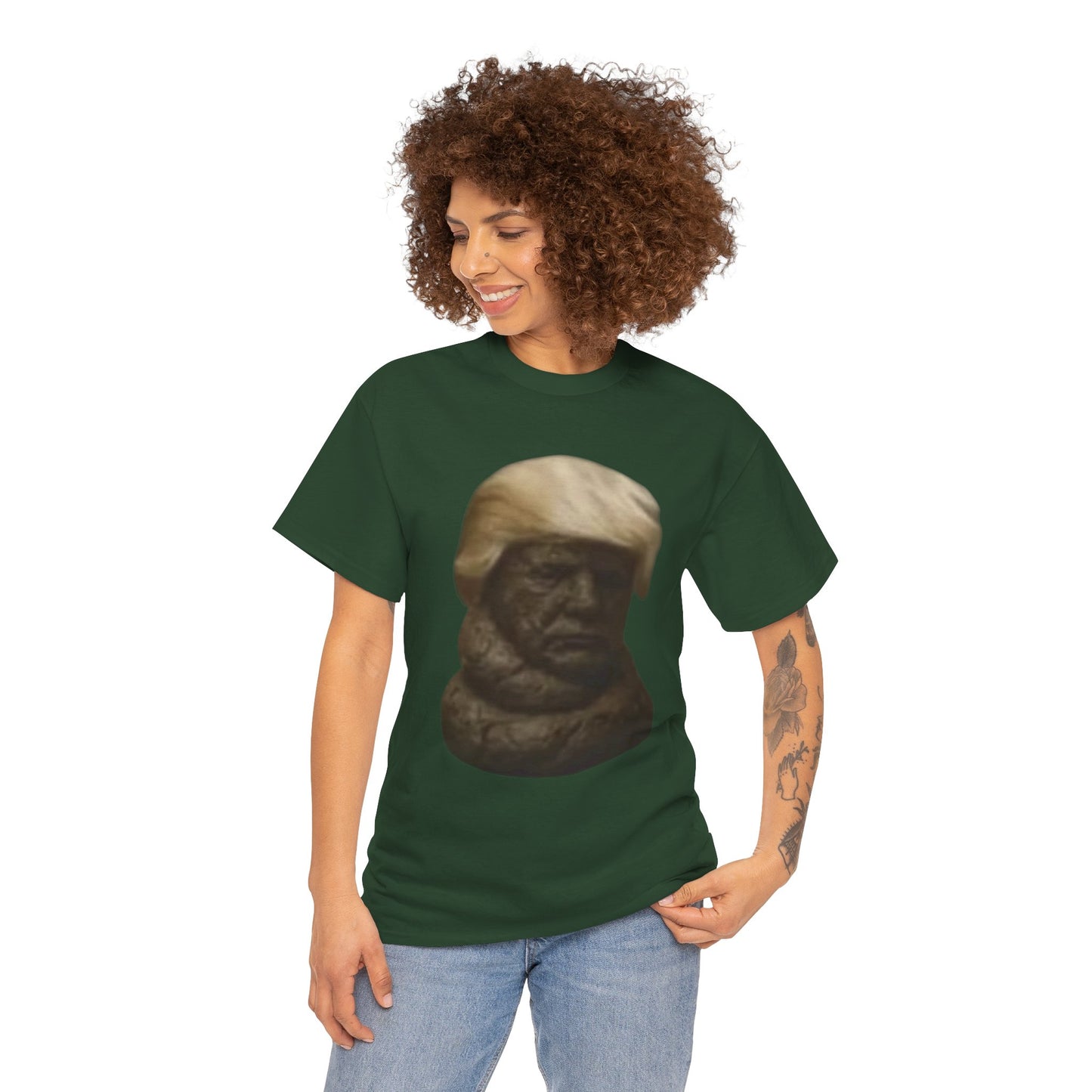 Graphic Tee — Bronze Bust Illustration T‑Shirt