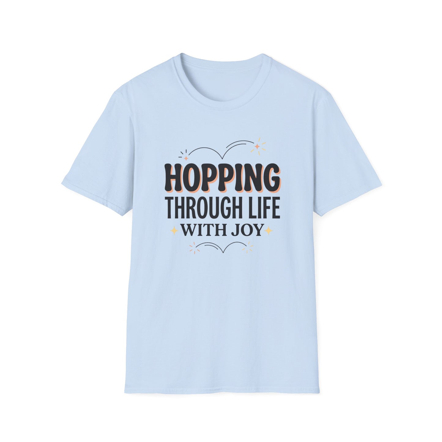 Hopping Through Life Tee — "Hopping Through Life with Joy" Inspirational Graphic T-Shirt