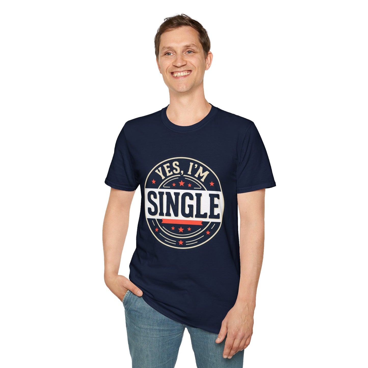 "Yes, I’m Single" Graphic Tee - Single Badge T-Shirt