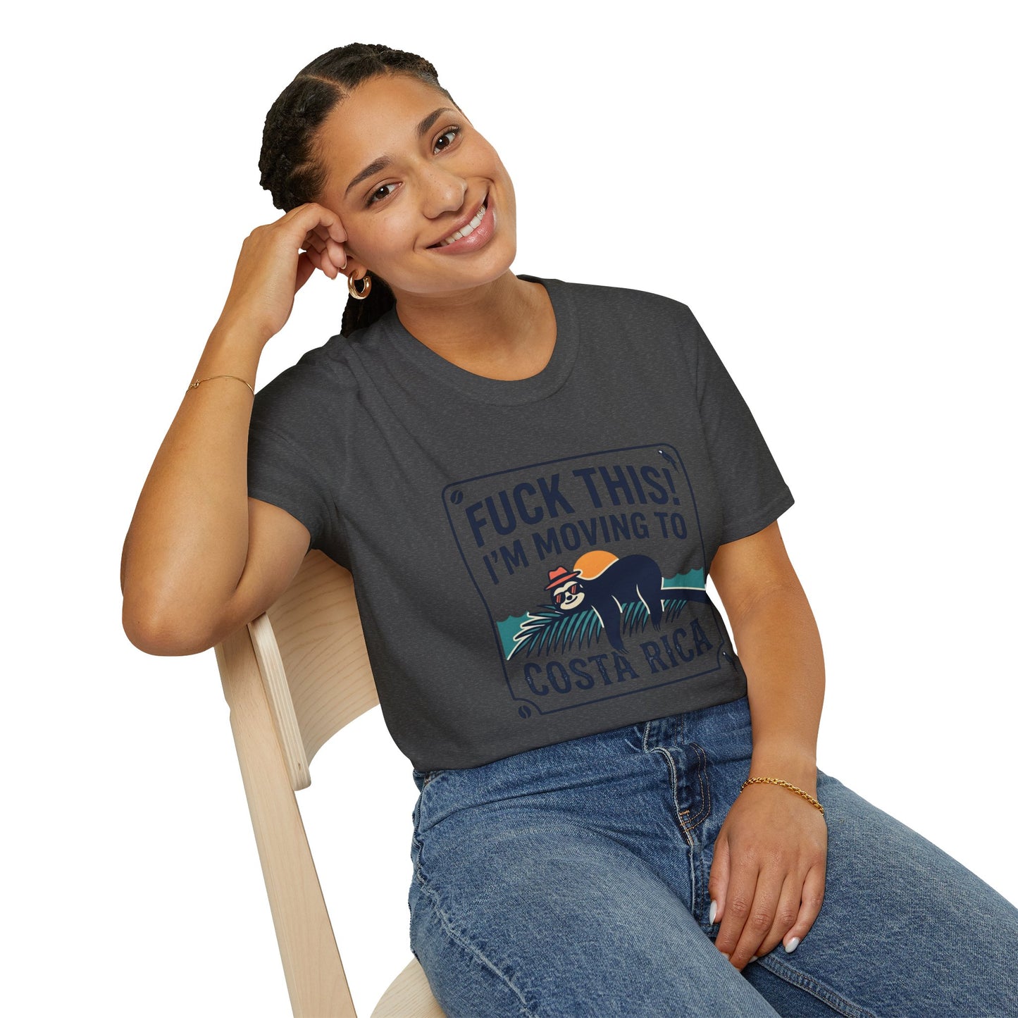 I'm Moving to Costa Rica T-Shirt — Funny Sloth 'Fuck This!' Vacation Tee