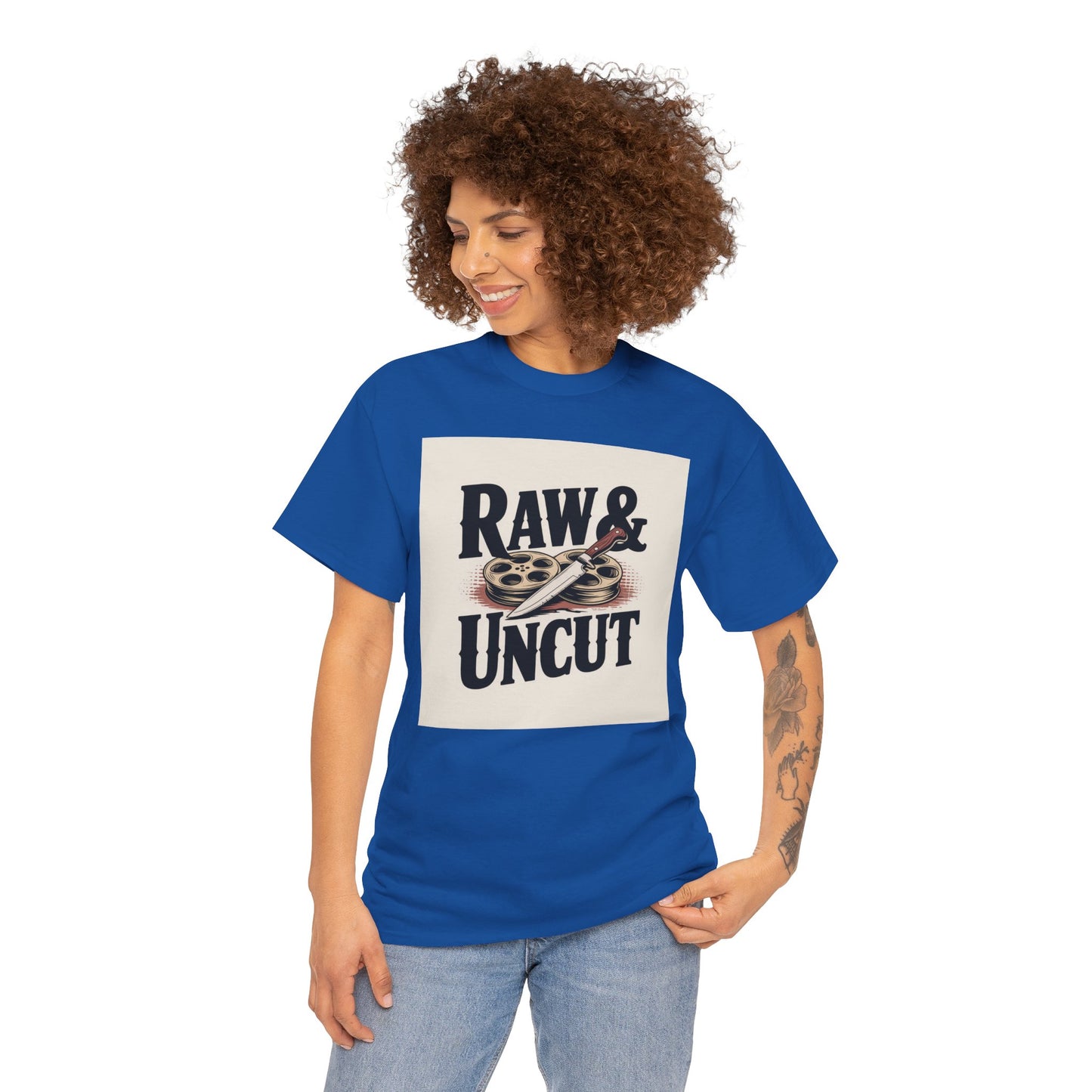 Raw & Uncut Graphic Tee — Vintage Film Reel Movie Lover T-Shirt