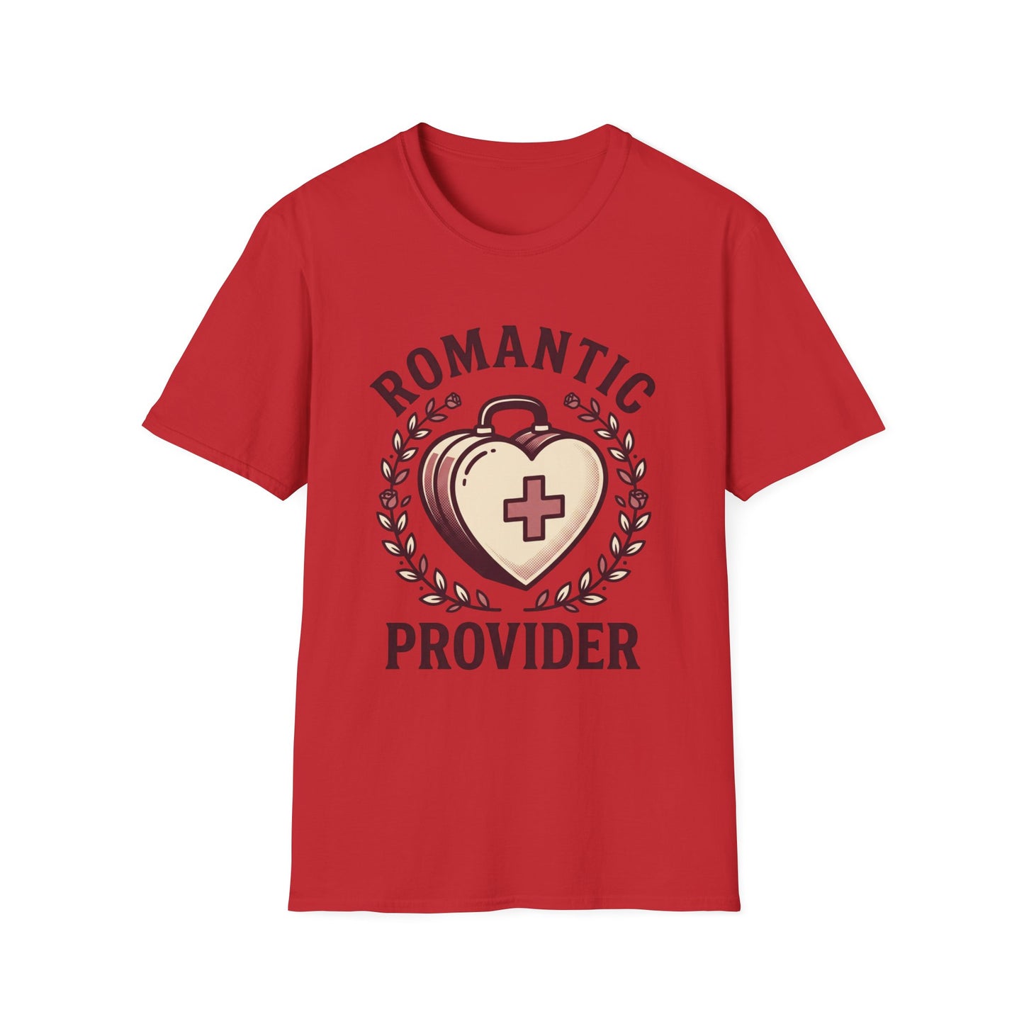 Romantic Provider T-Shirt — Heart Medical Badge Vintage Nurse Love Tee