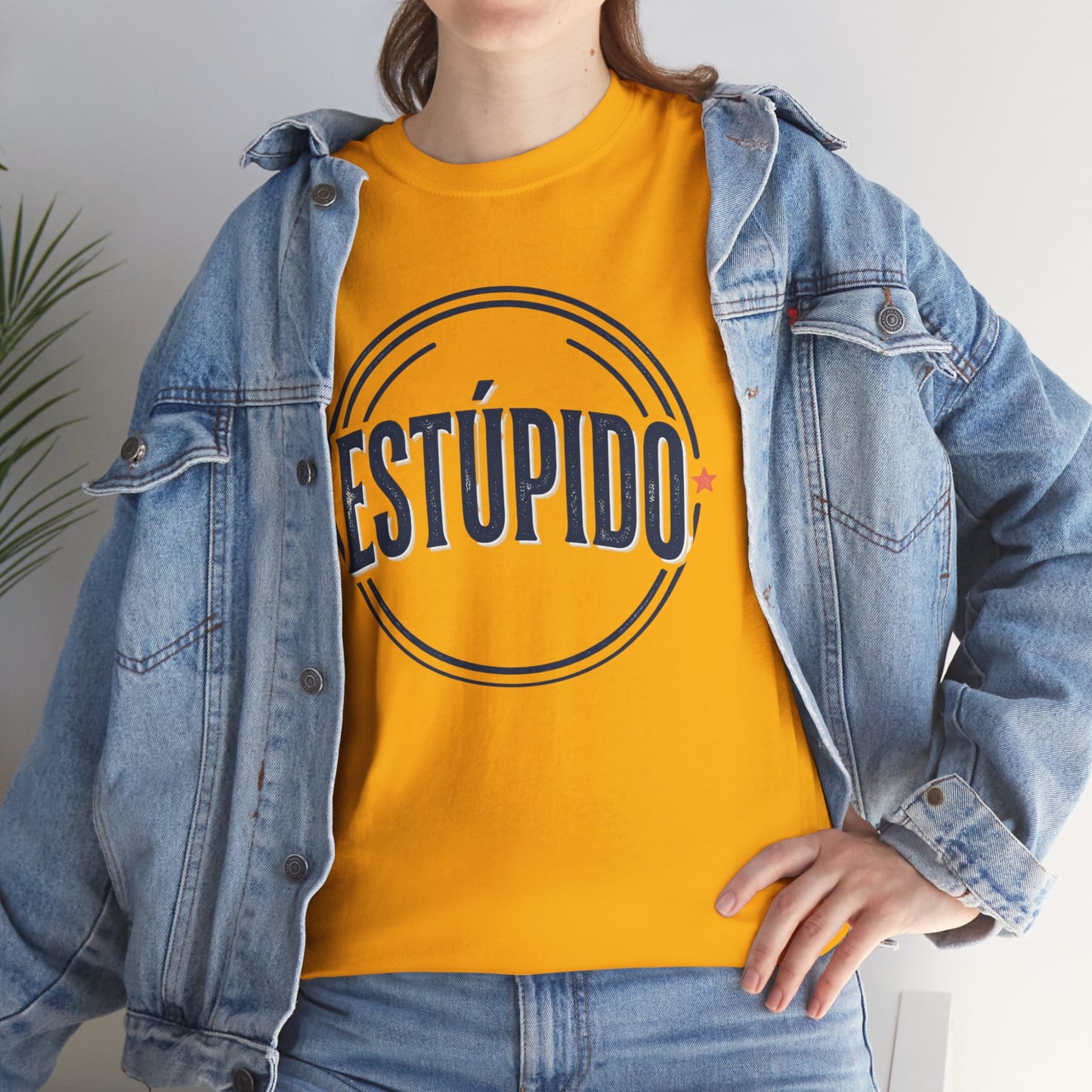 ESTÚPIDO Circle Logo Graphic Tee (Spanish Funny Statement)