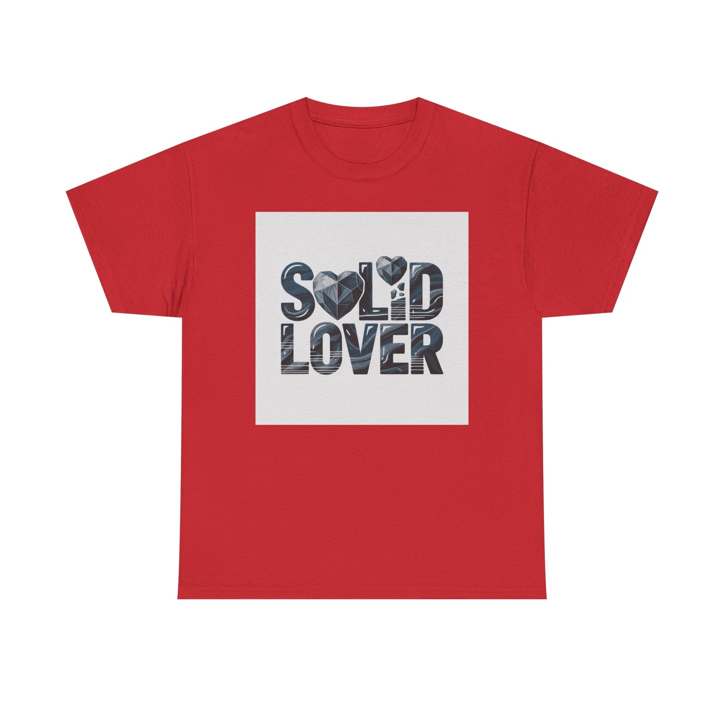 Solid Lover T‑Shirt — Bold Heart Typography Tee for Couples & Romance
