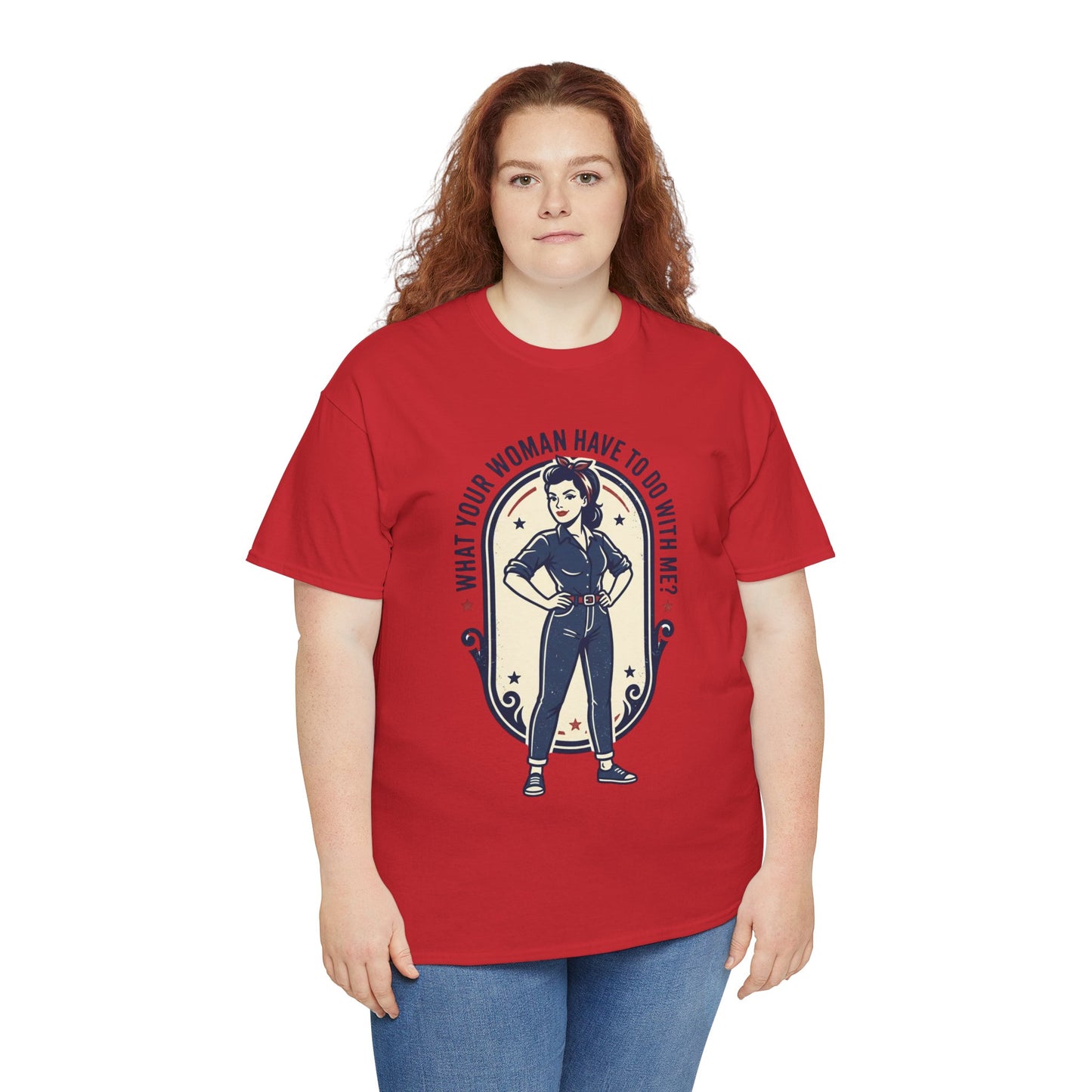 'What Your Woman Have To Do With Me?' Retro Pin-Up Graphic Tee