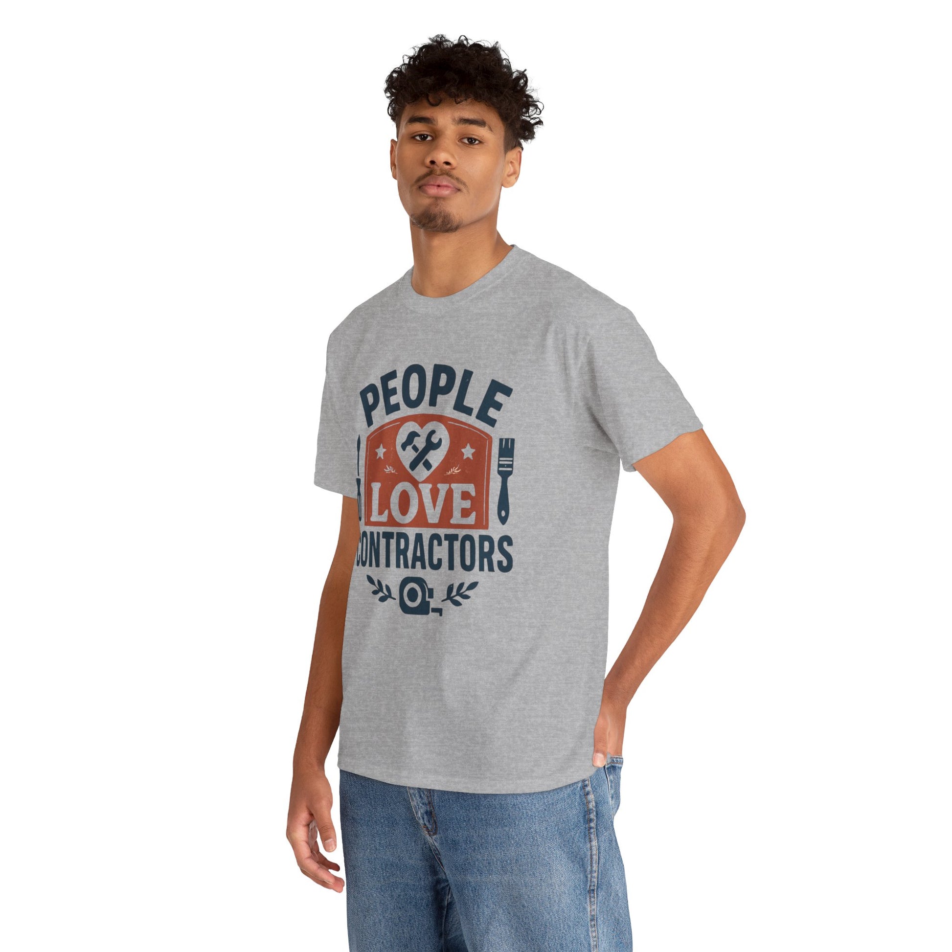 Contractor T-Shirt – "People Love Contractors" Graphic Tee Printify