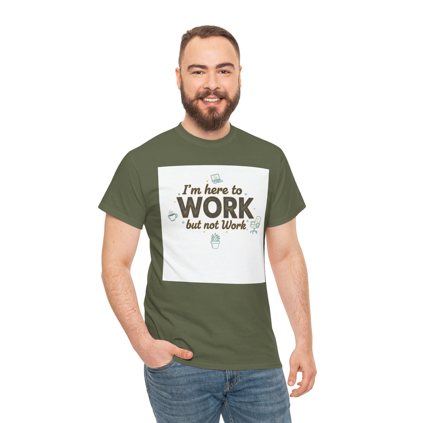 Work From Home Tee — "I'm Here to Work but not Work" Casual Remote Job T‑Shirt