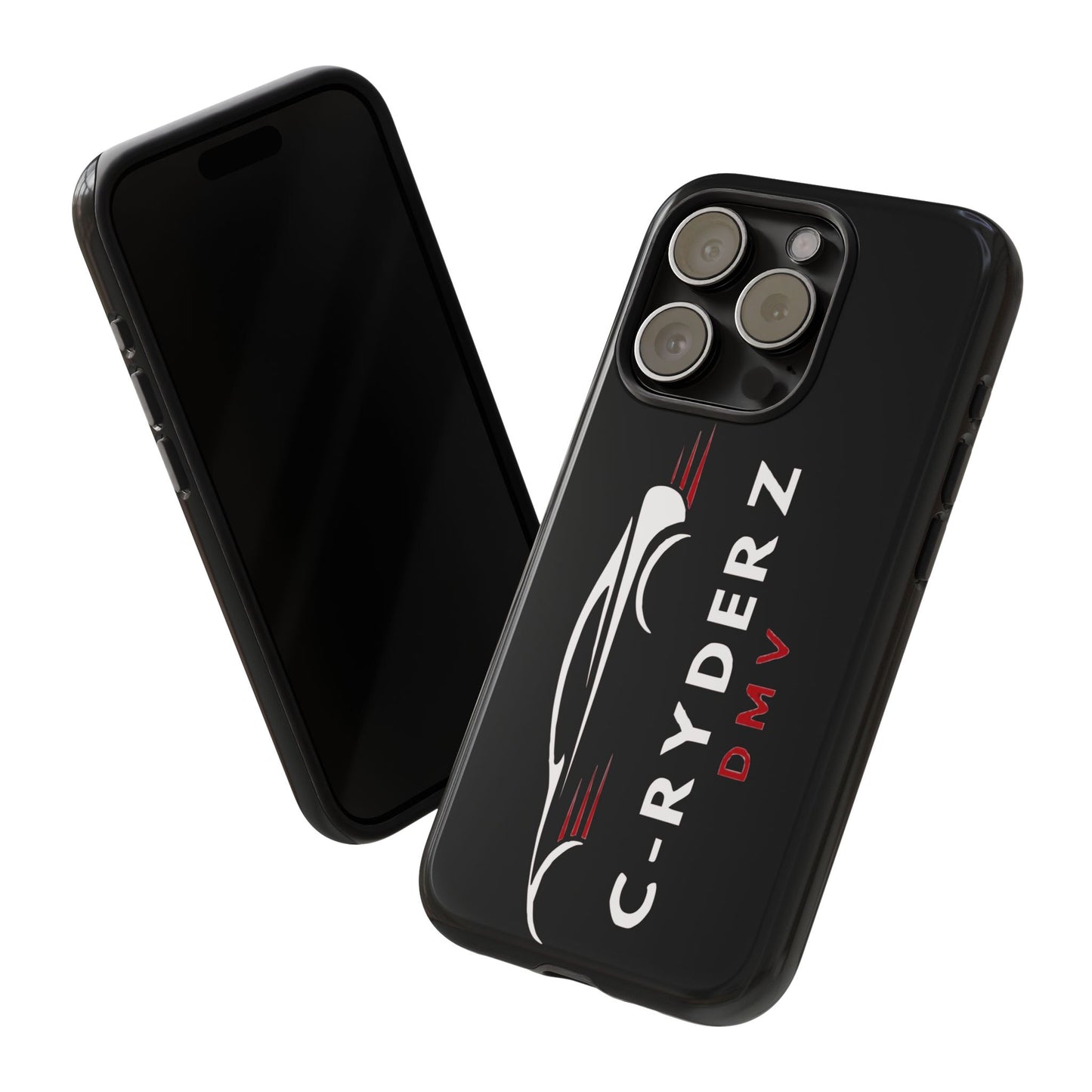 C-Ryderz DMV Black Slim Phone Case — Sporty Car Silhouette Protective Cover Printify