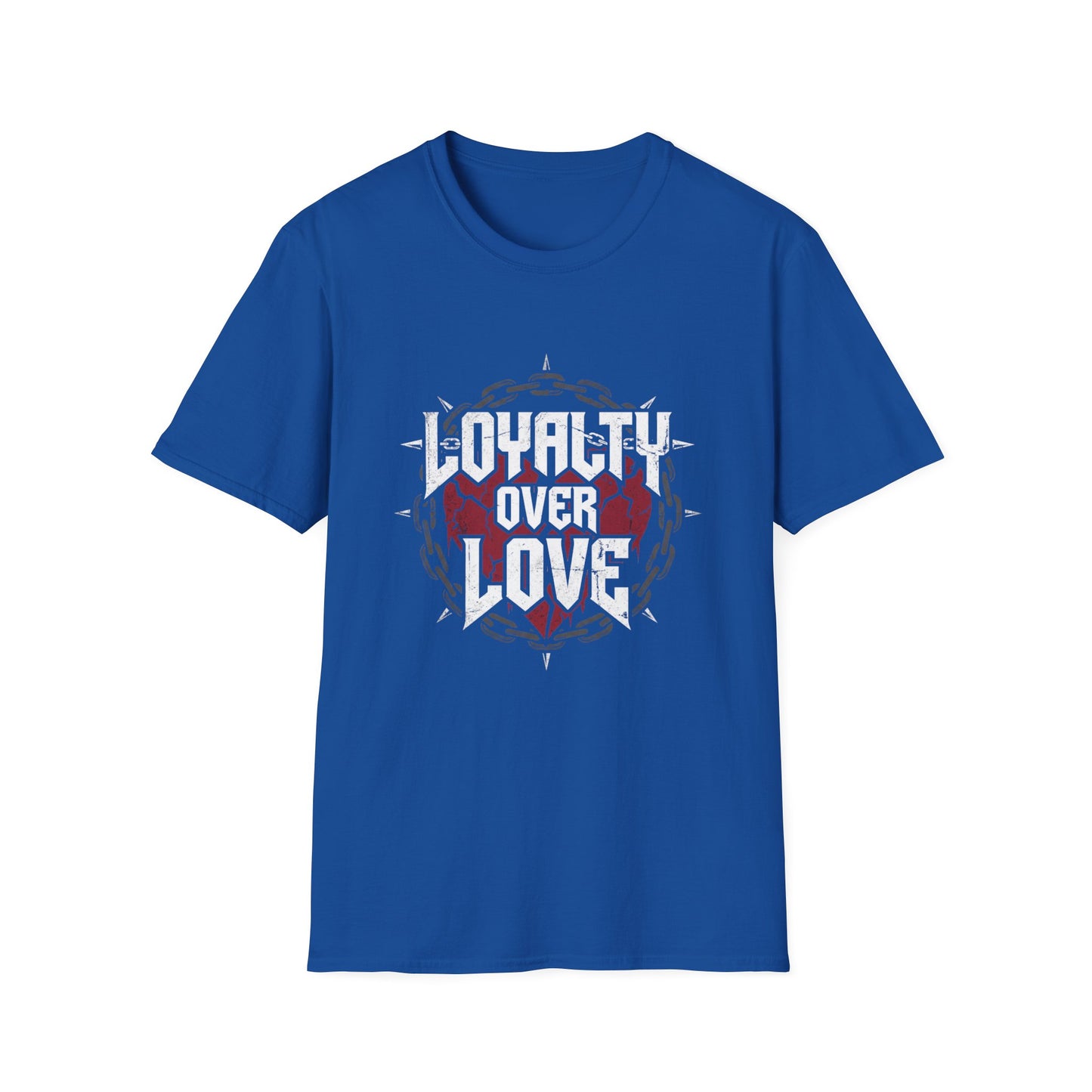 Loyalty Over Love T-Shirt — Edgy Heart & Chain Graphic Tee