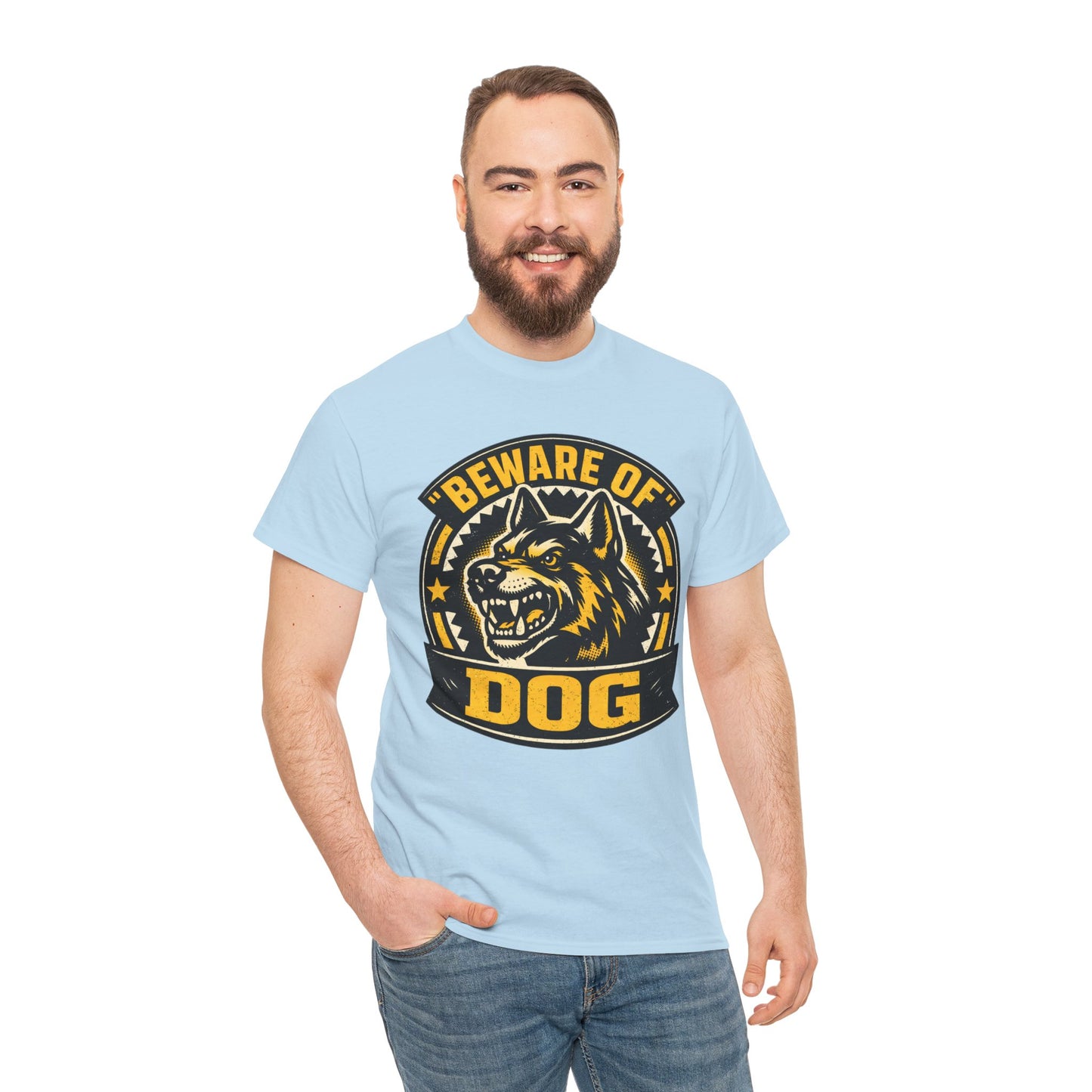 Beware of Dog T-Shirt — Retro Aggressive Dog Warning Graphic Tee Printify