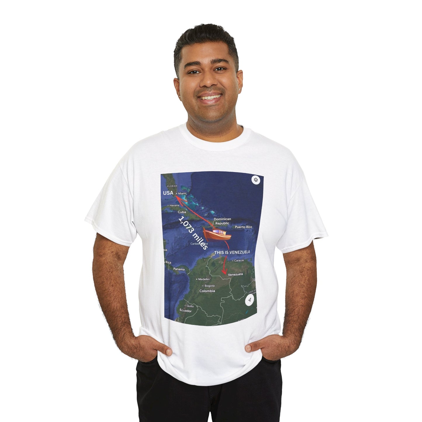Weather Radar Tee — Tropical Storm Tracking Map Graphic Shirt Printify