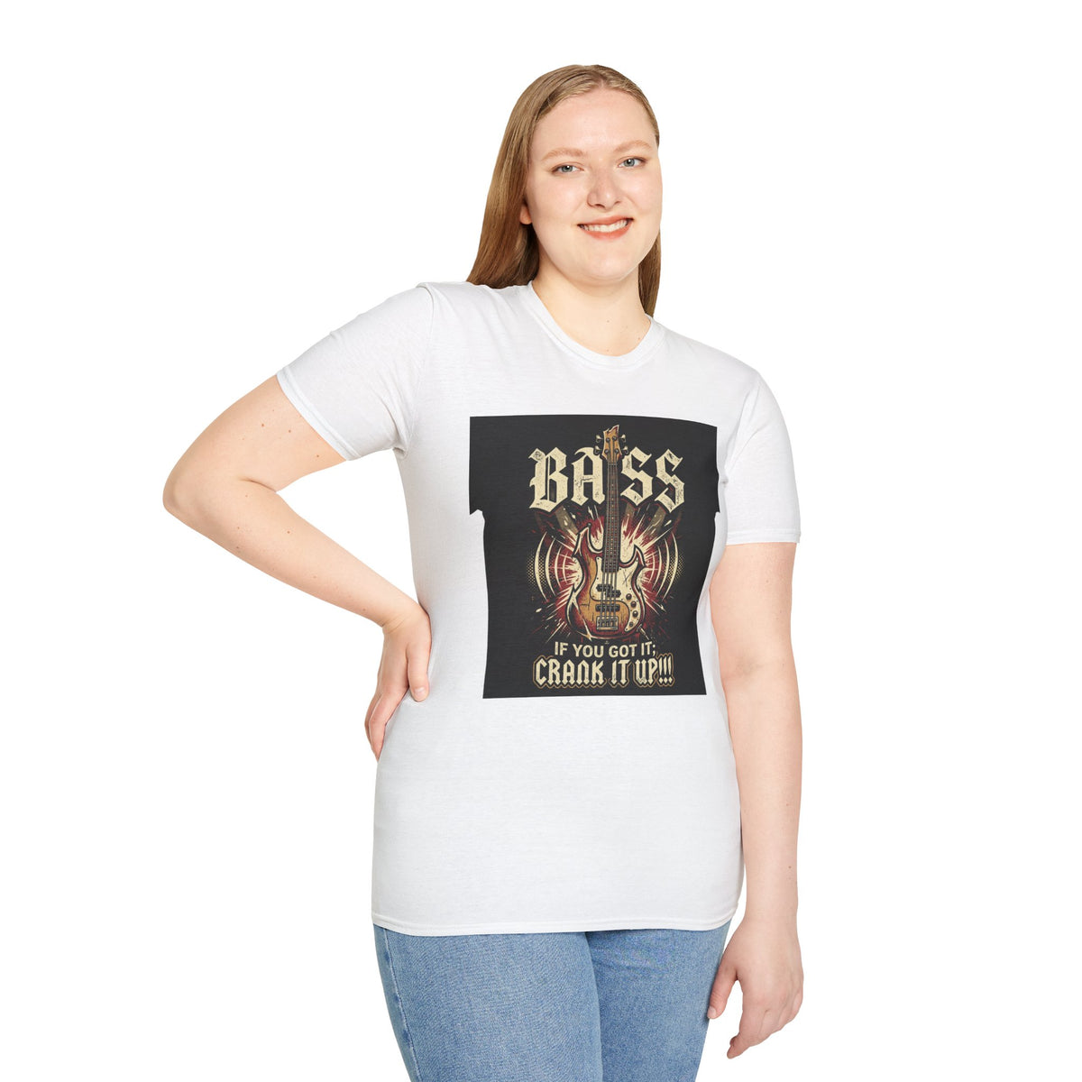 Bass Guitar T-Shirt — "Bass: If You Got It, Crank It Up!" Rock Music Tee