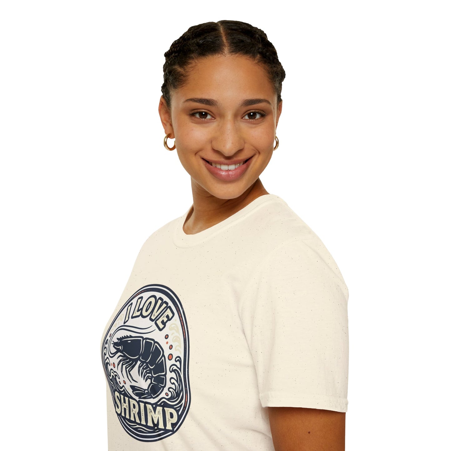 I Love Shrimp T-Shirt — Retro Seafood Crew Tee