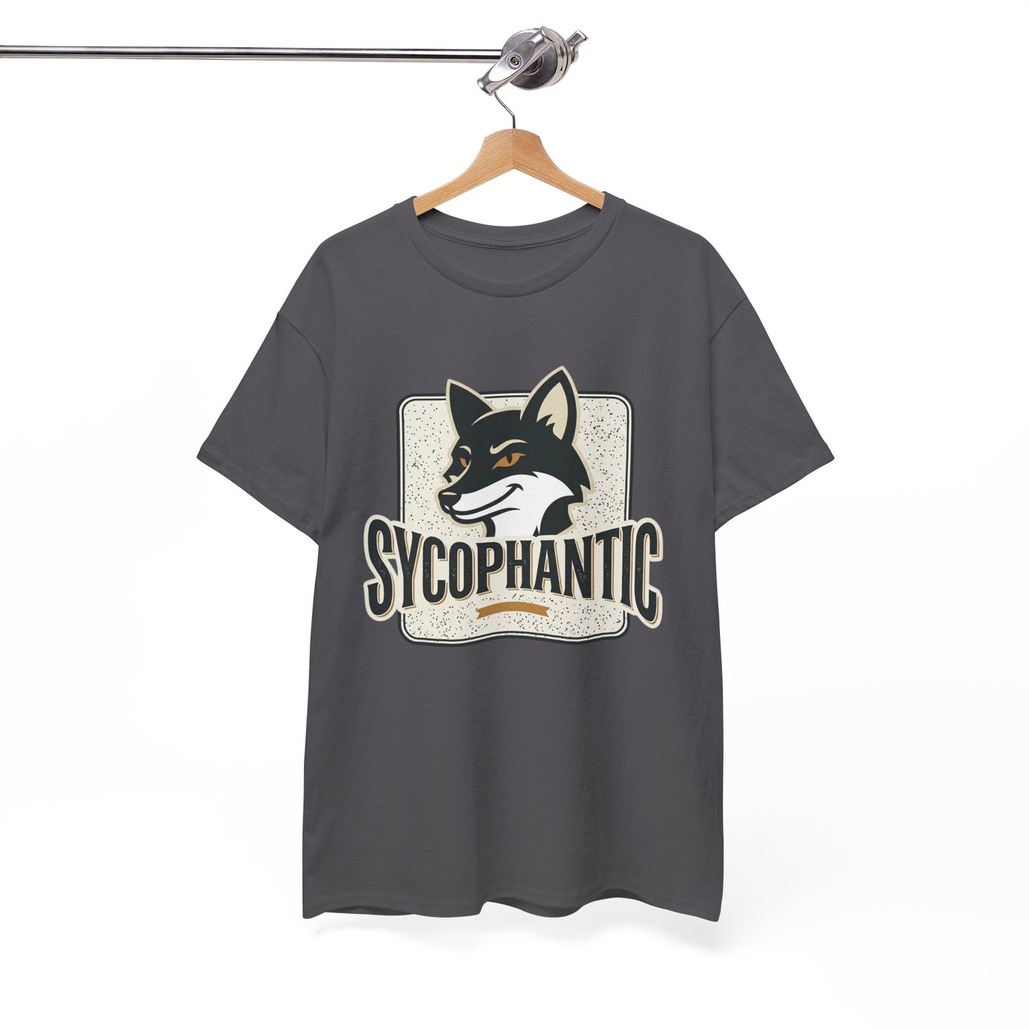 Sycophantic Fox Graphic Tee — Retro Animal Logo T-Shirt