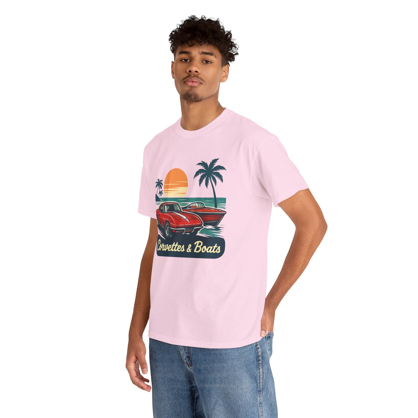 Corvettes & Boats Retro Sunset T‑Shirt