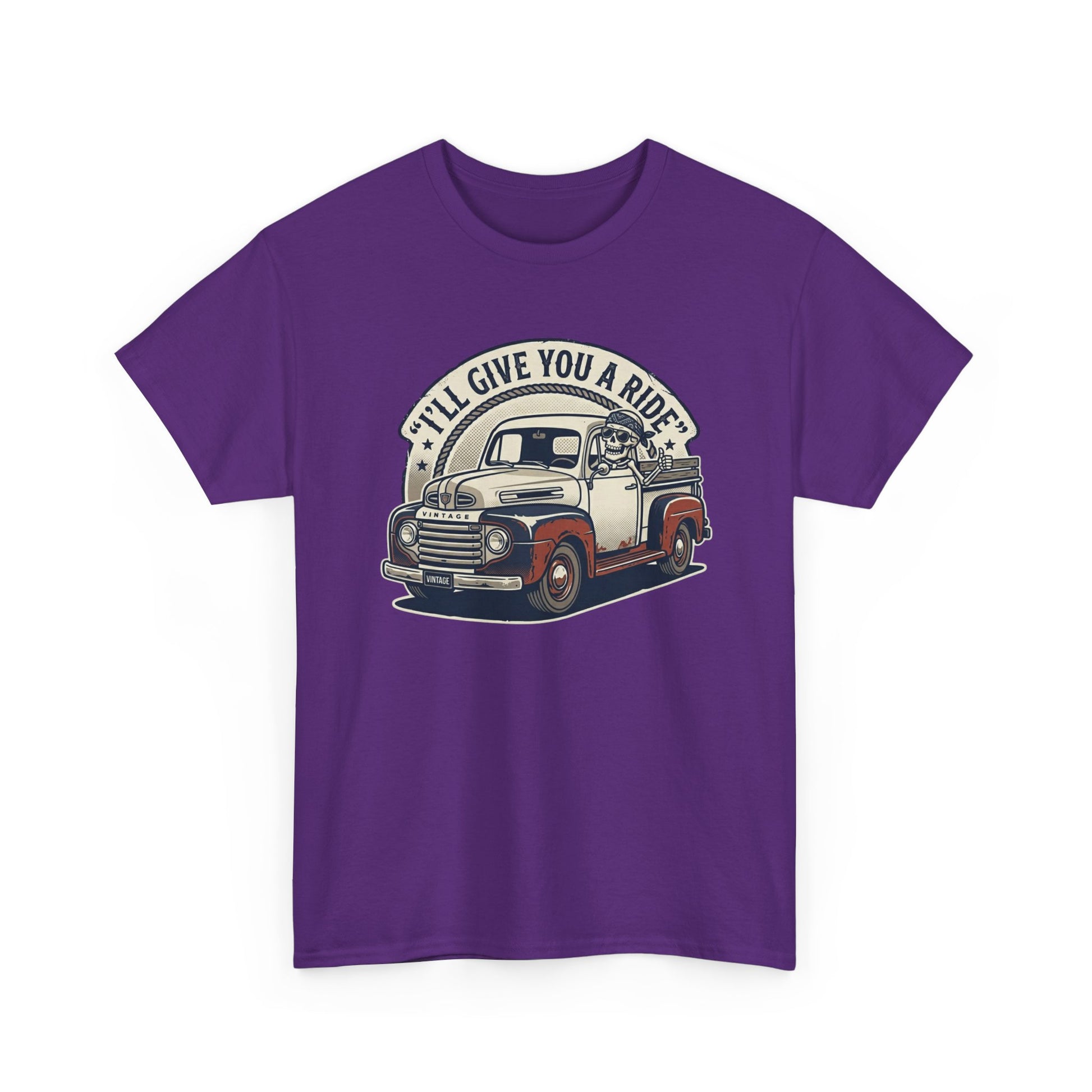 Vintage Pickup Truck T-Shirt — “I’ll Give You a Ride” Classic Retro Tee Printify
