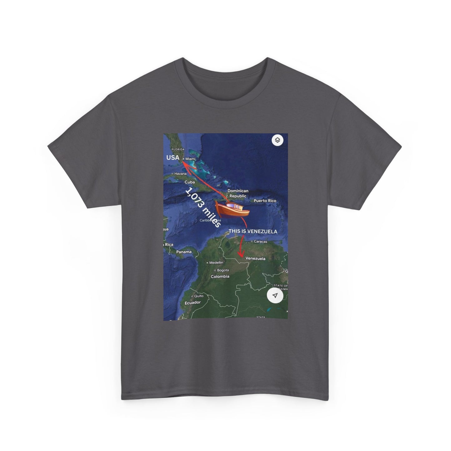Weather Radar Tee — Tropical Storm Tracking Map Graphic Shirt Printify