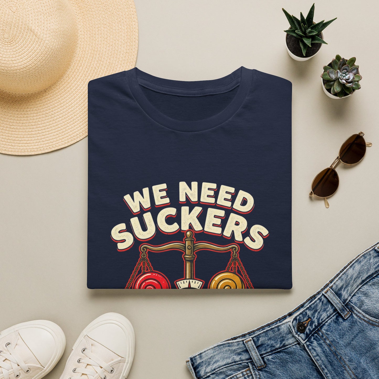 "We Need Suckers to Keep Things Balanced" Retro Candy Scale Tee