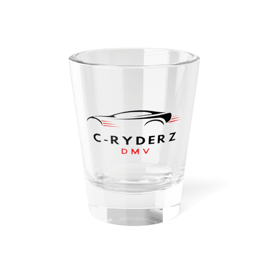 C-RYDERZ DMV Logo Shot Glass — 1.5 oz Branded Car Enthusiast Glass