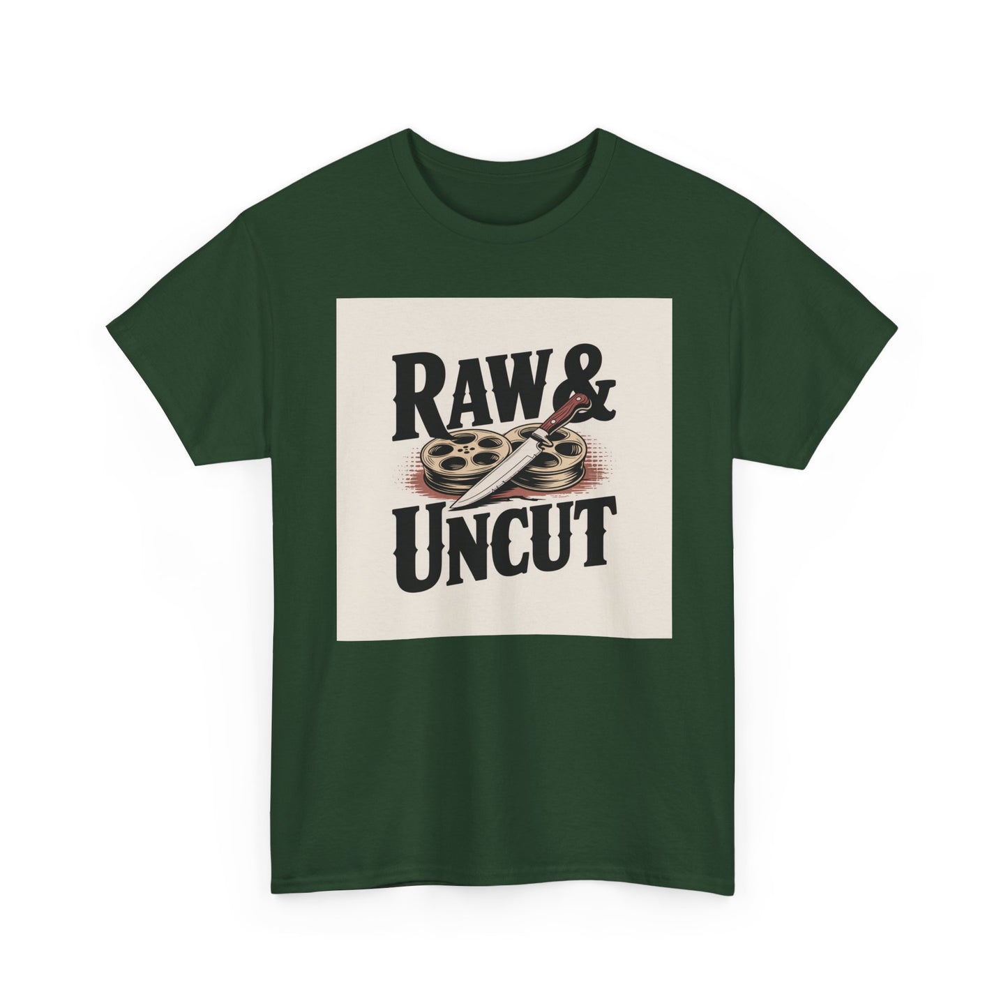 Raw & Uncut Graphic Tee — Vintage Film Reel Movie Lover T-Shirt