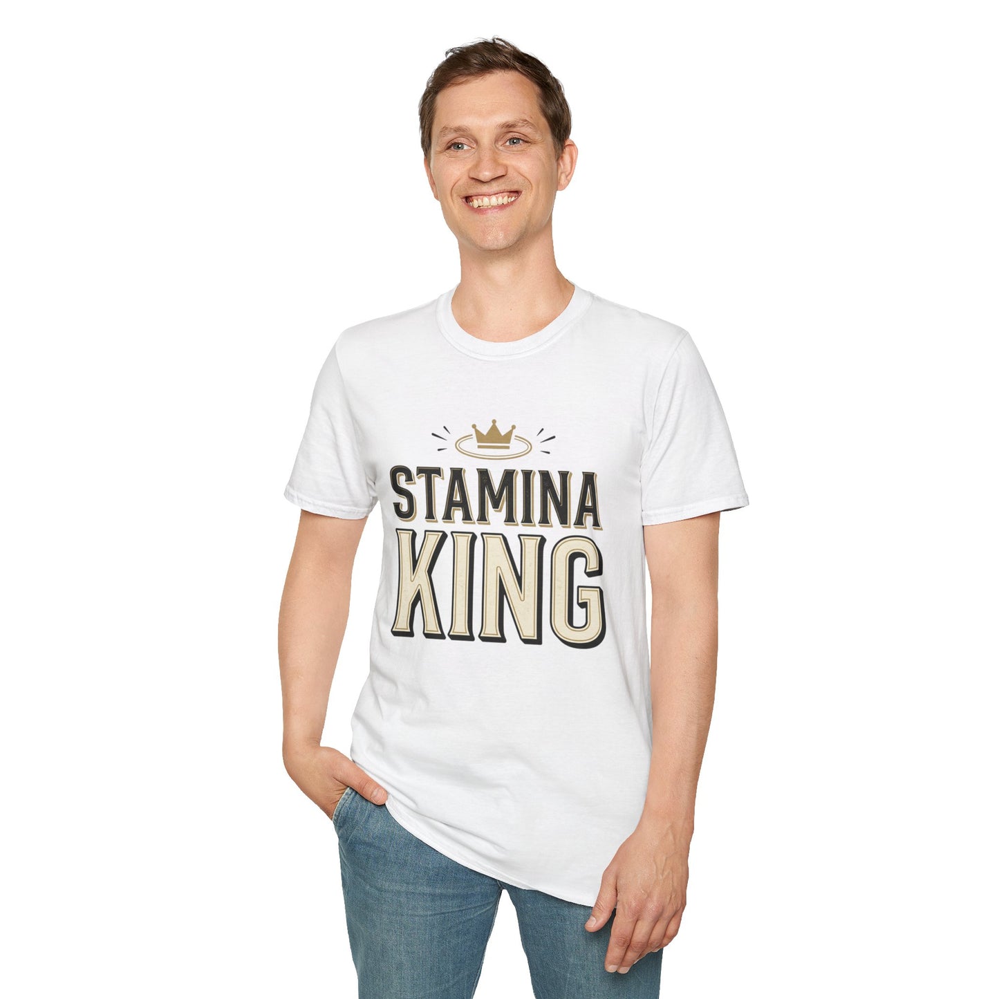 Stamina King T-Shirt — Bold Crown Fitness Tee for Workout Motivation