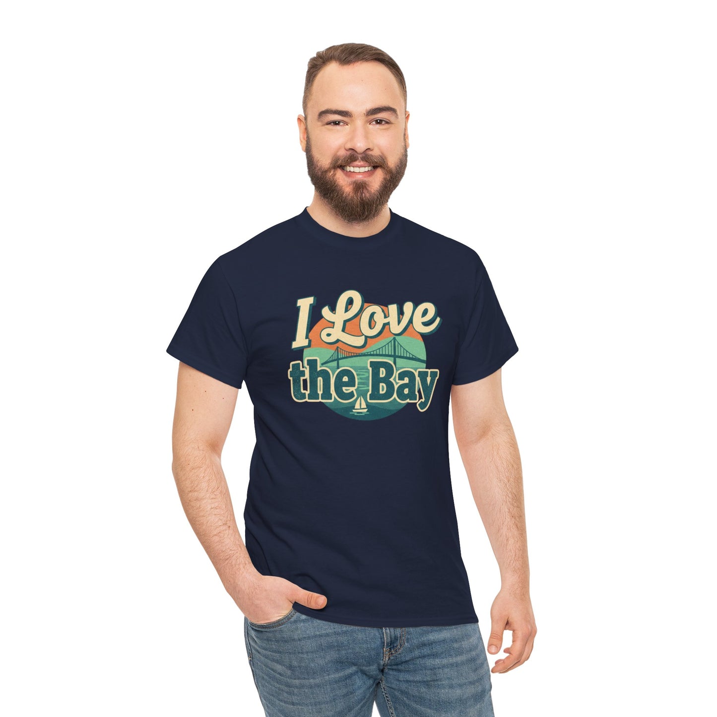 I Love the Bay T-Shirt — Retro Coastal Tee for Bay Lovers