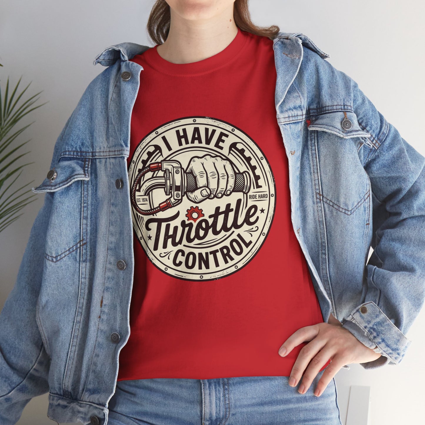 Throttle Control T-Shirt — "I Have Throttle Control" Vintage Motorcycle Tee