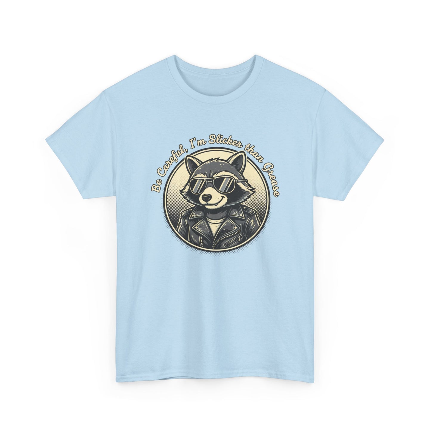 Raccoon Detective Graphic Tee — "Be Careful I’m Watching Your Snacks" Vintage Badge T-Shirt