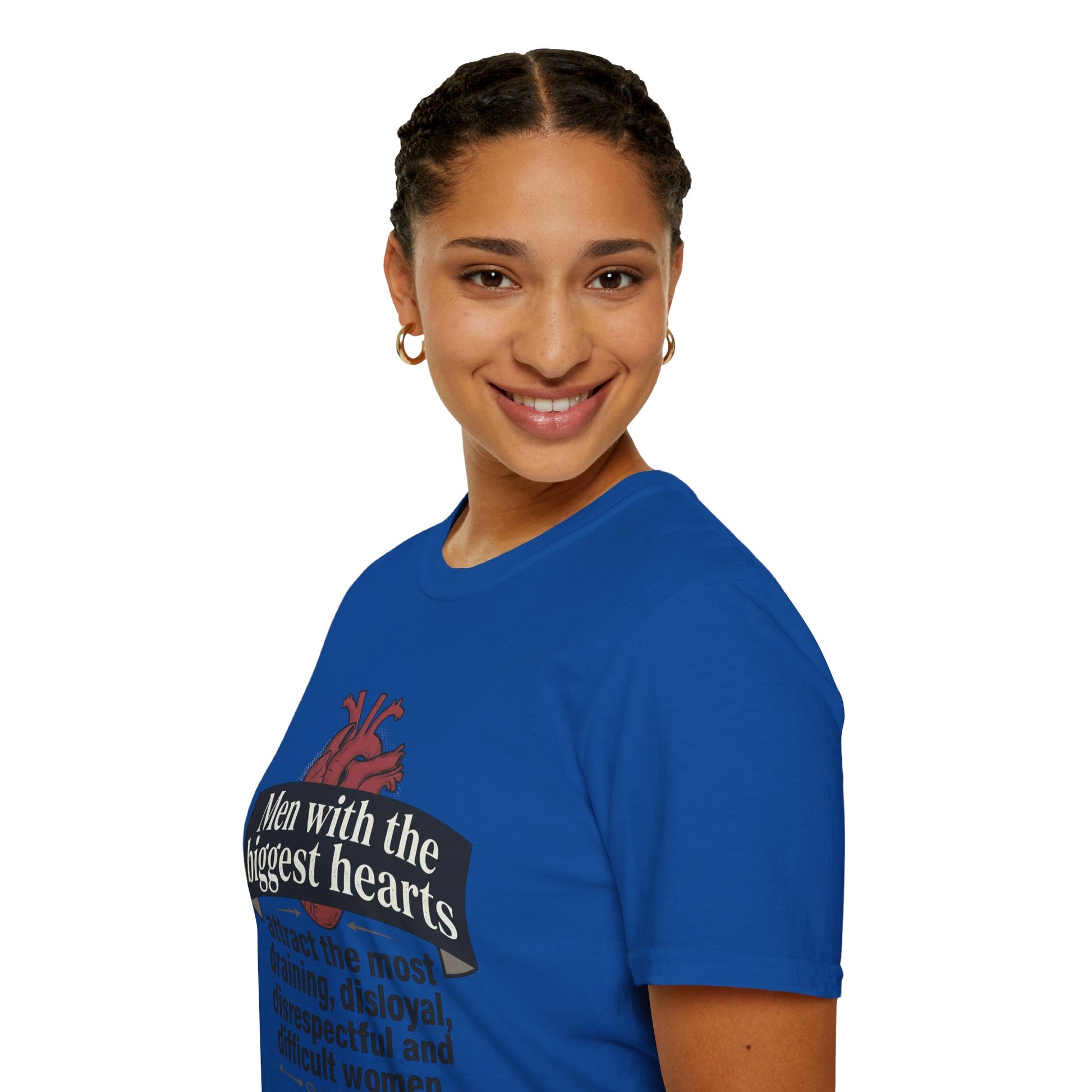"Men with the Biggest Hearts" Funny Sarcastic Graphic Tee Printify