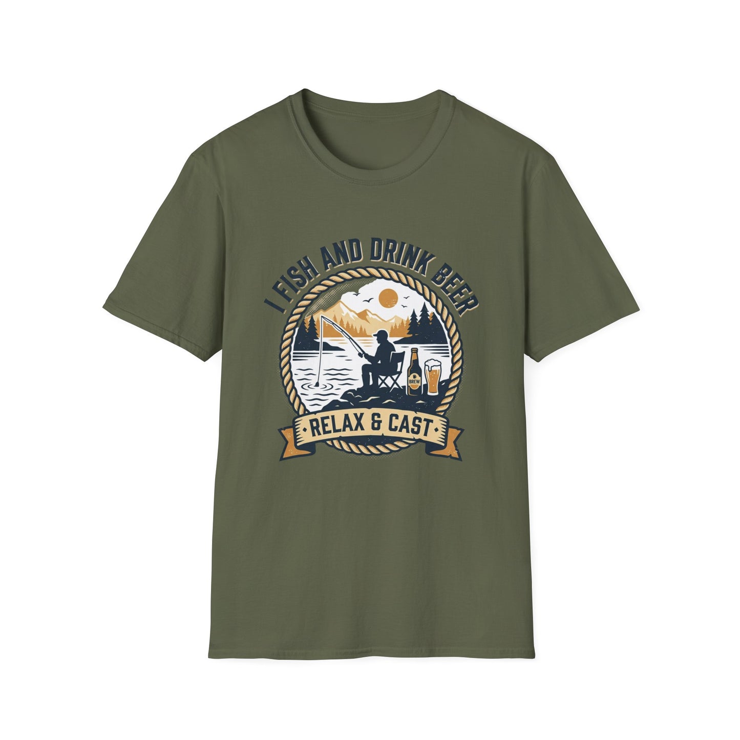 Fishing & Beer T-Shirt — "I Fish and Drink Beer" Relax & Cast Graphic Tee