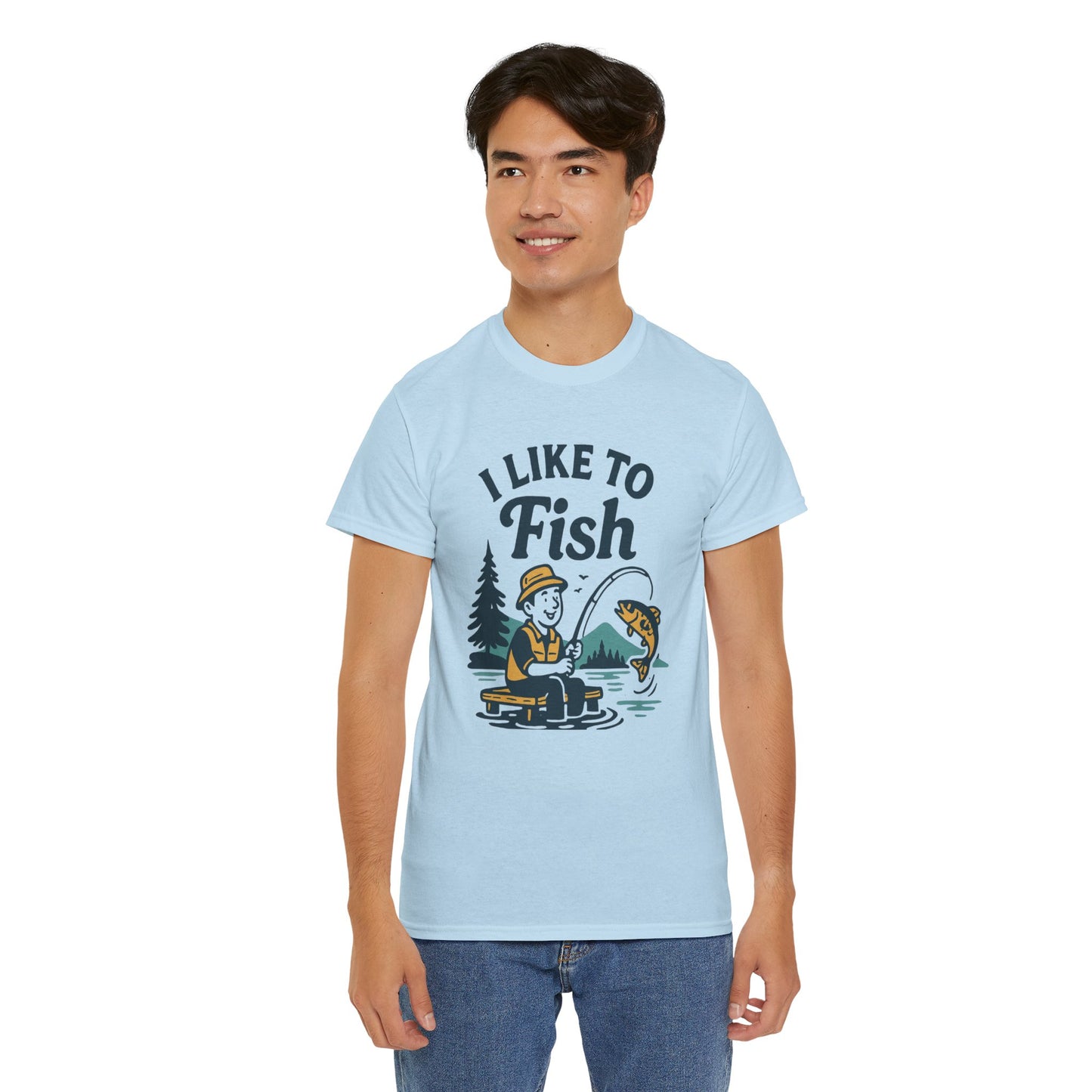 Fishing T-Shirt — "I Like to Fish" Vintage Outdoors Tee