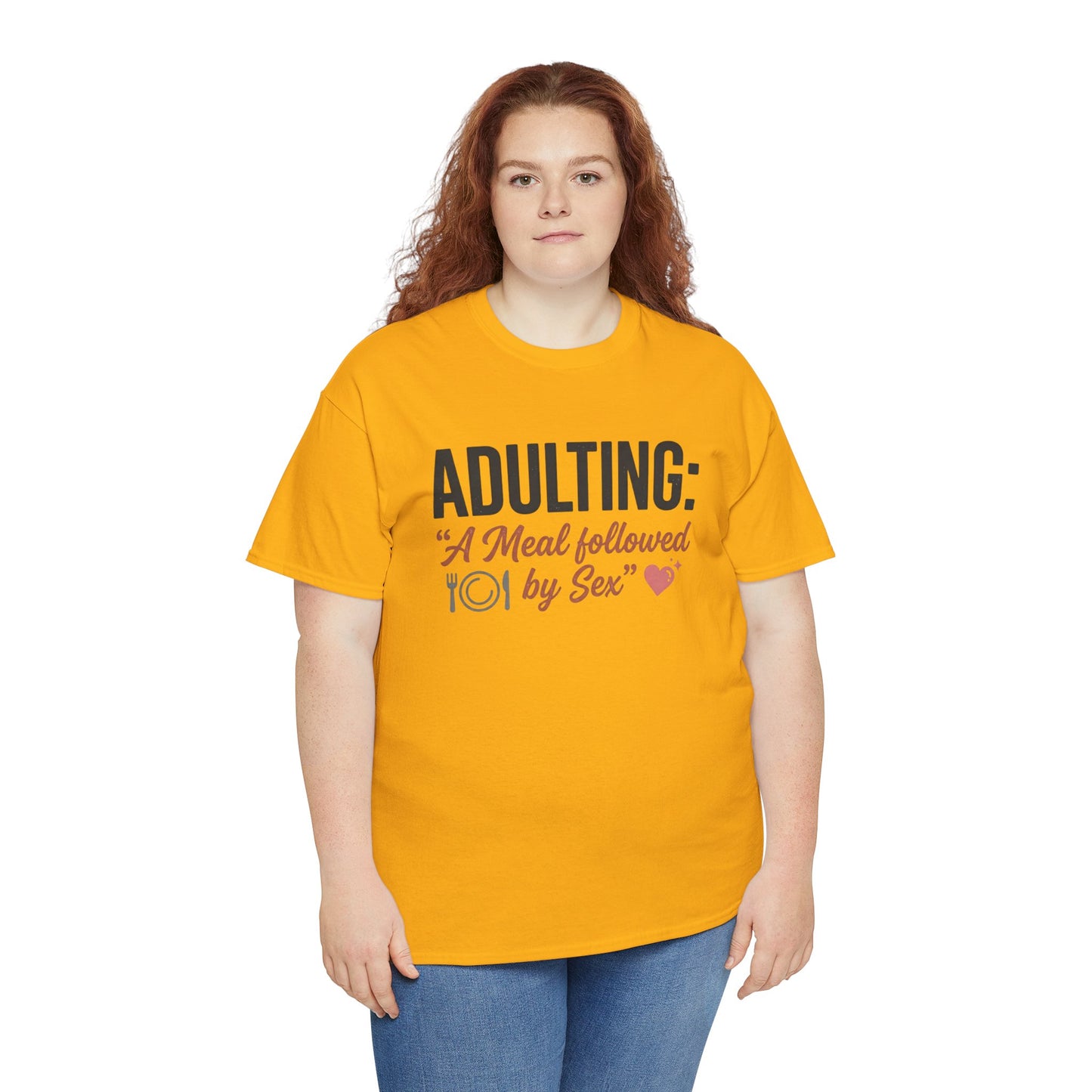 Adulting T‑Shirt – "Adulting: A Meal Followed by Sex" Funny Graphic Tee Printify