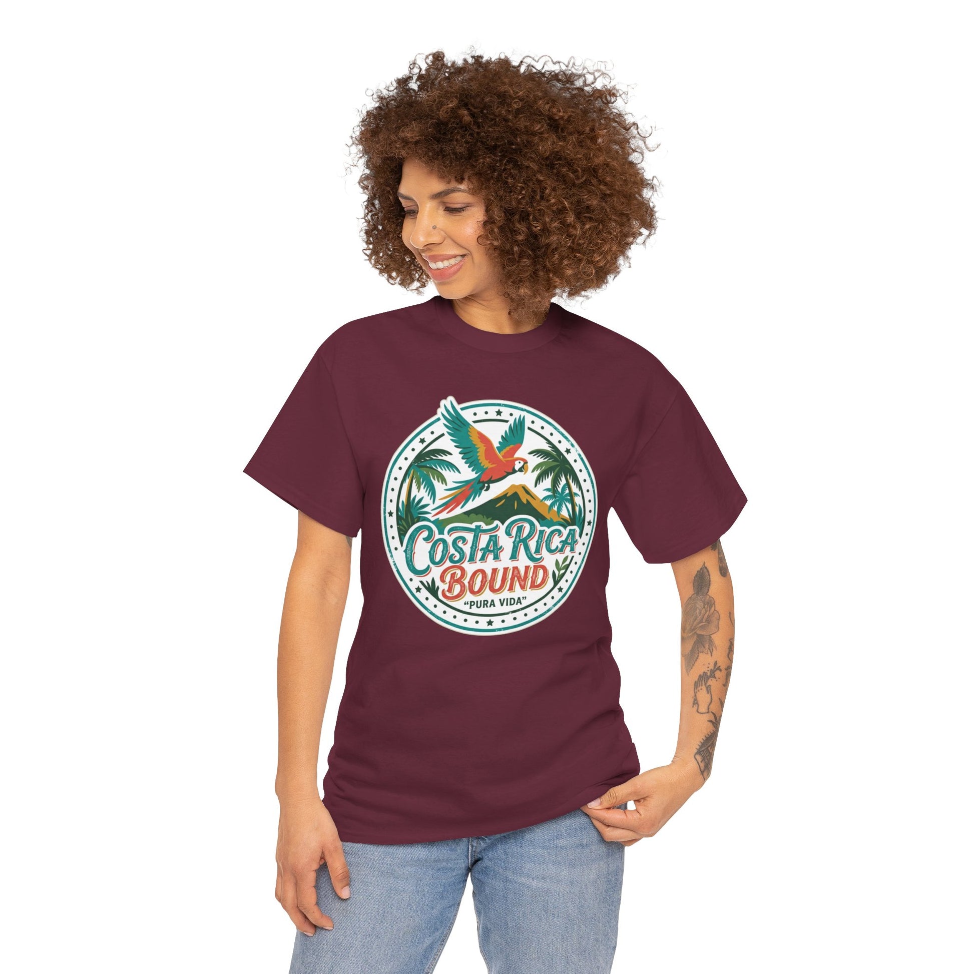Costa Rica Bound T-Shirt — Tropical Parrot Travel Tee Printify