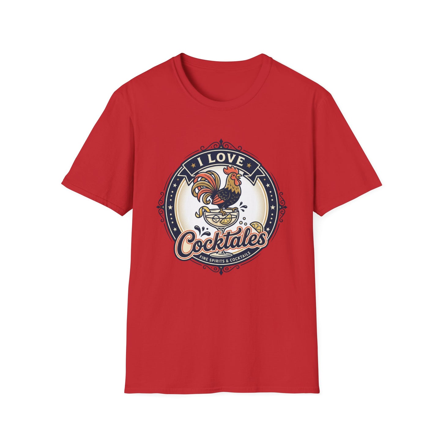 I Love Cocktales T-Shirt — Retro Rooster Cocktail Bar Tee