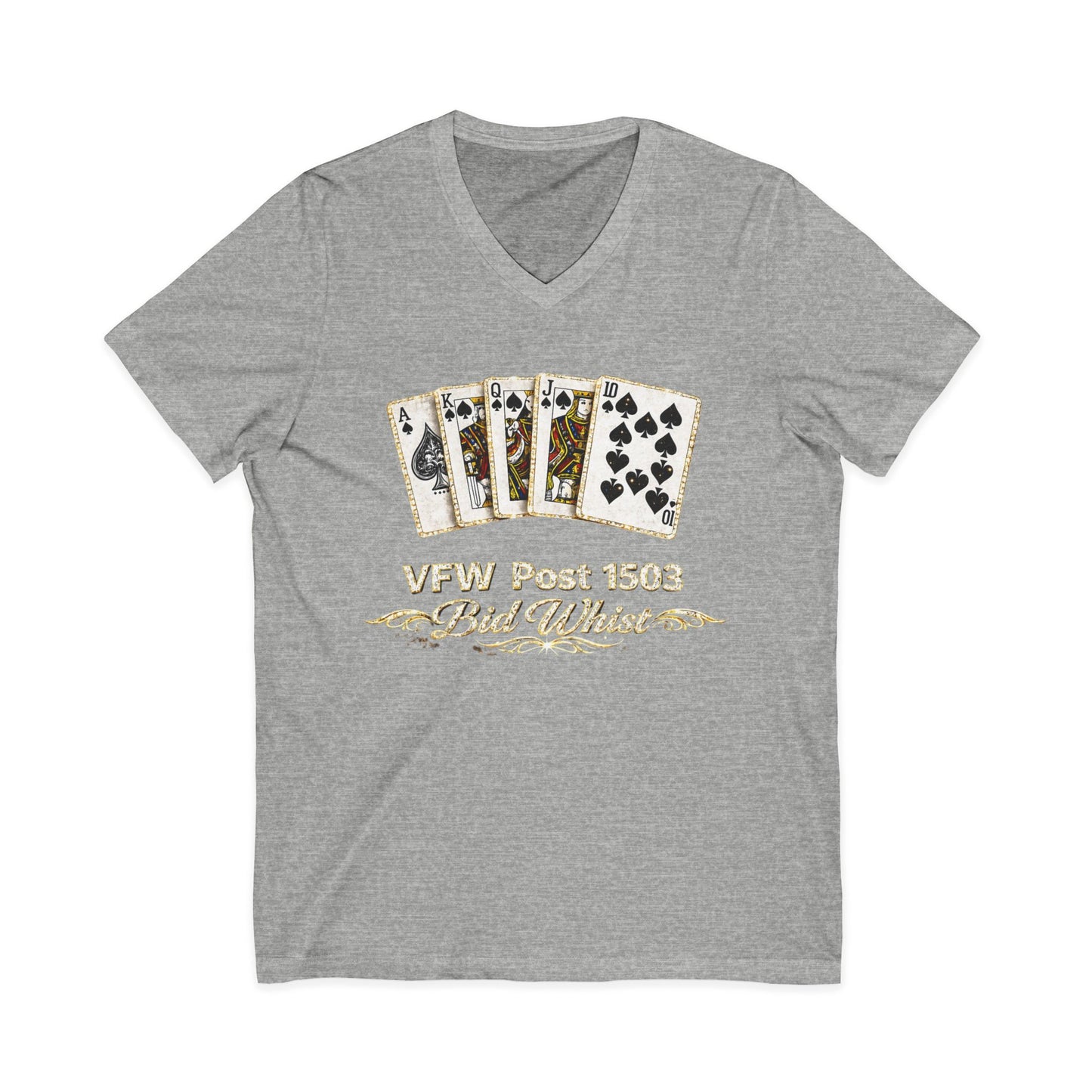 VFW Post 1106 'Bad Beats' Poker Card V-Neck Tee