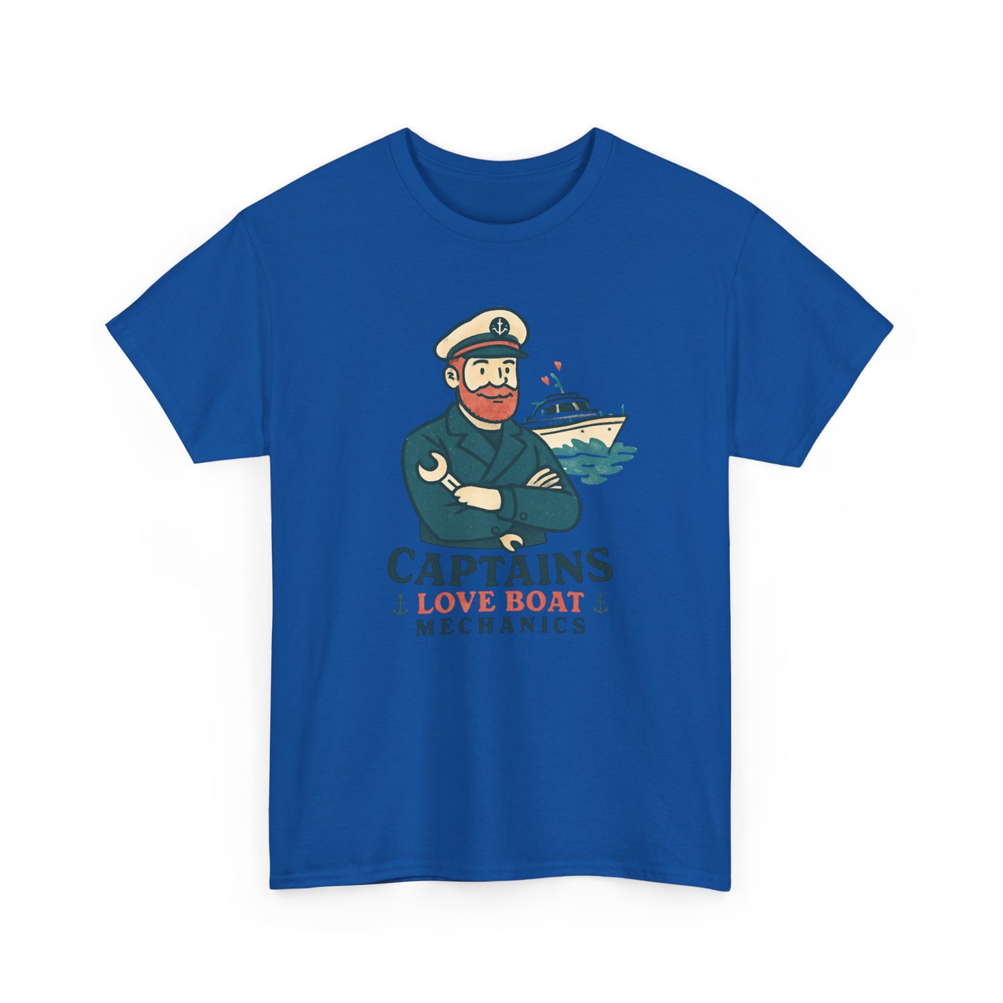 Captain Mechanics T‑Shirt — "Captains Love Boat Mechanics" Nautical Crew Tee