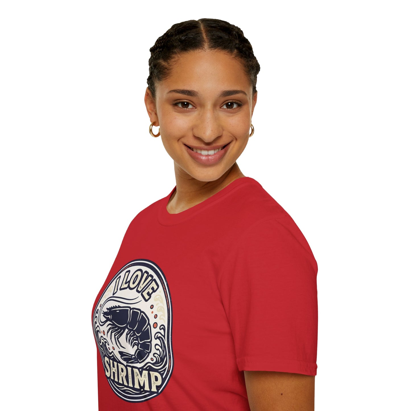 I Love Shrimp T-Shirt — Retro Seafood Crew Tee