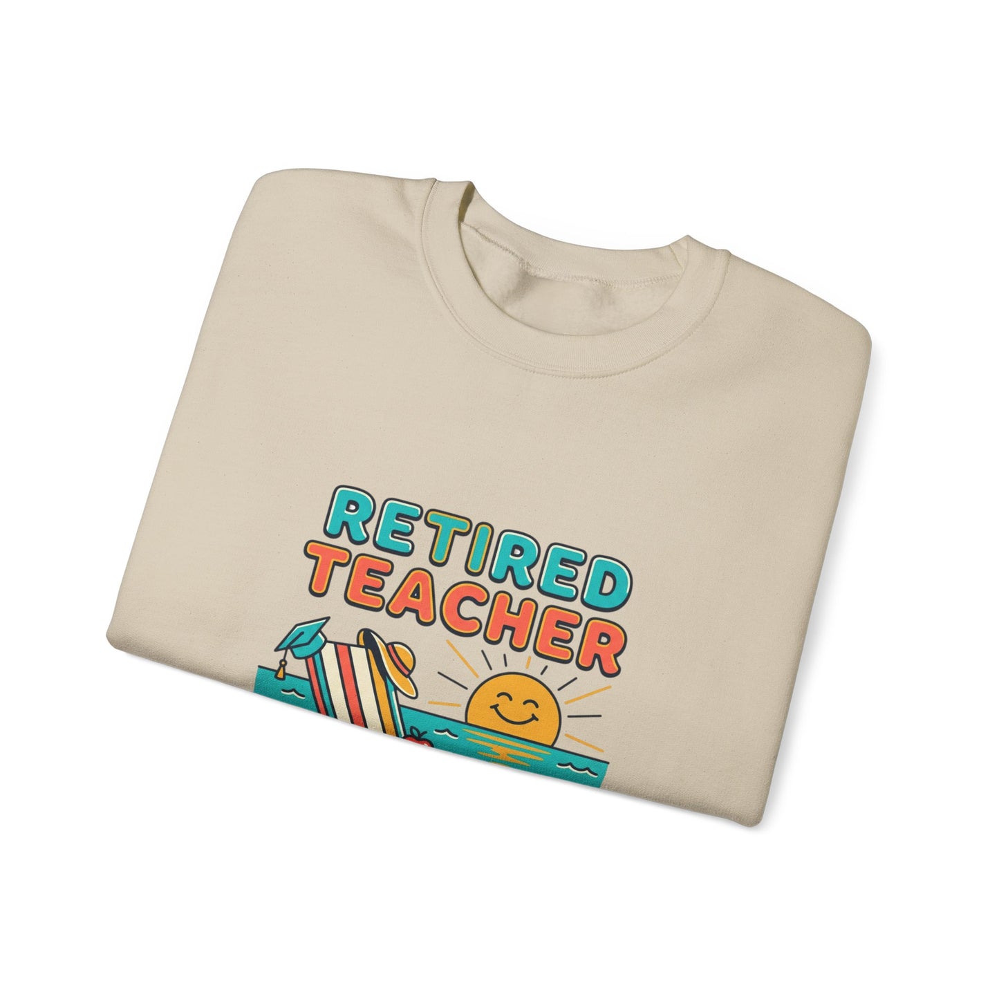 Retired Teacher Crewneck Sweatshirt | Beach Life, Retirement, Personalized Year