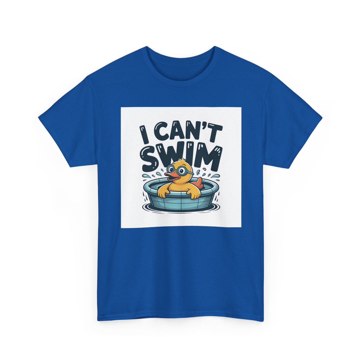 I Can't Swim Duck T-Shirt — Cute Funny Pool Float Graphic Tee