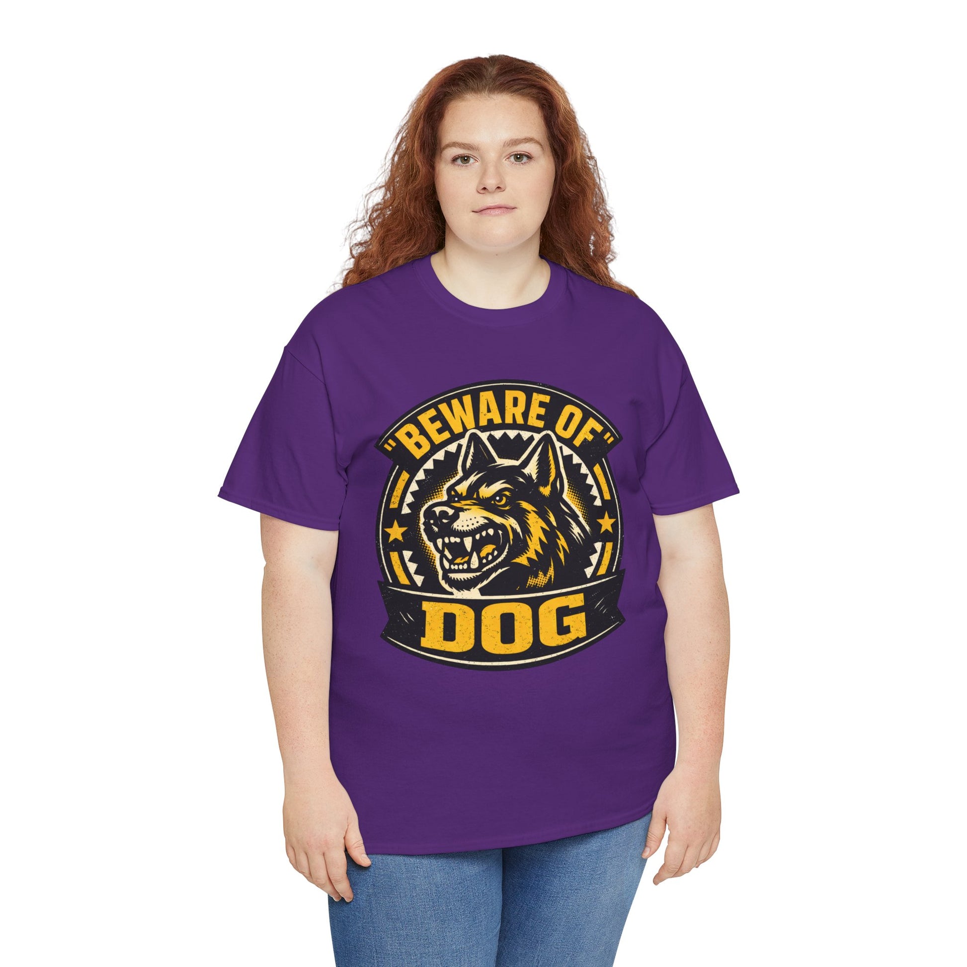 Beware of Dog T-Shirt — Retro Aggressive Dog Warning Graphic Tee Printify