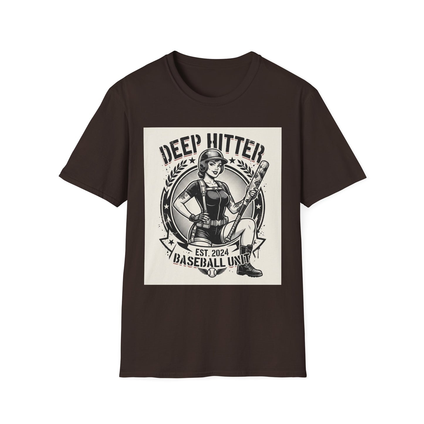 Deep Hitter Baseball Tee — Vintage Softball Graphic Shirt