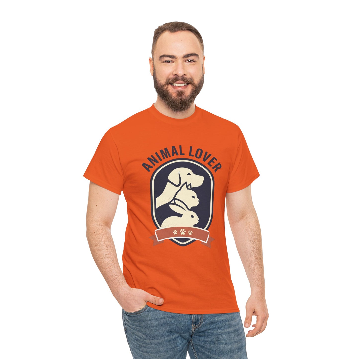 Animal Lover T-Shirt — Retro Pet Badge Tee (Dogs & Cats)