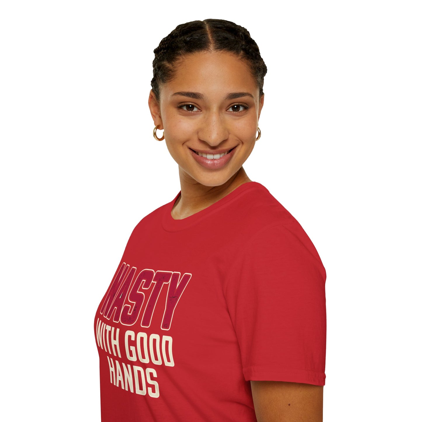 "NASTY With Good Hands" Bold Lettering Graphic Tee