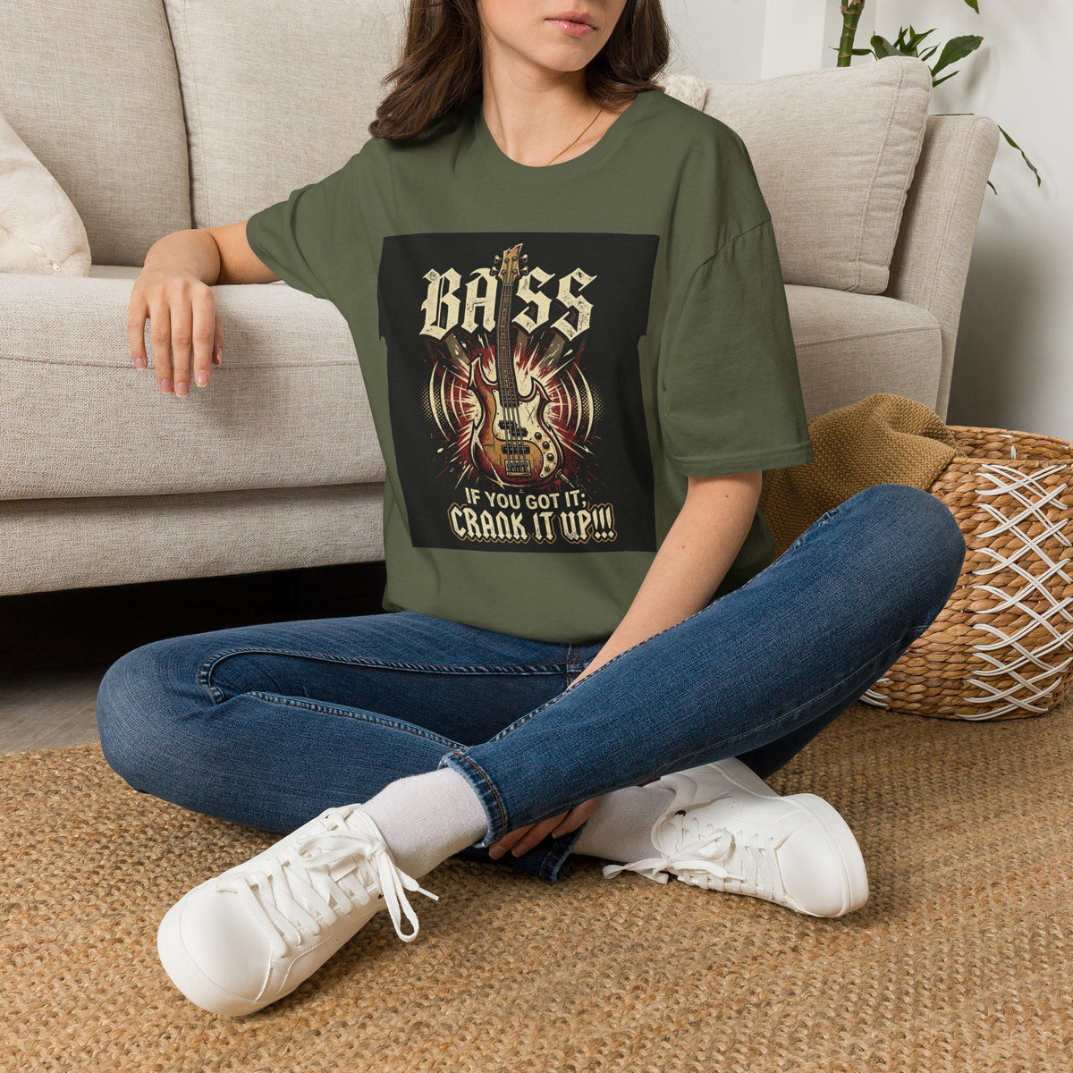 Bass Guitar T-Shirt — "Bass: If You Got It, Crank It Up!" Rock Music Tee