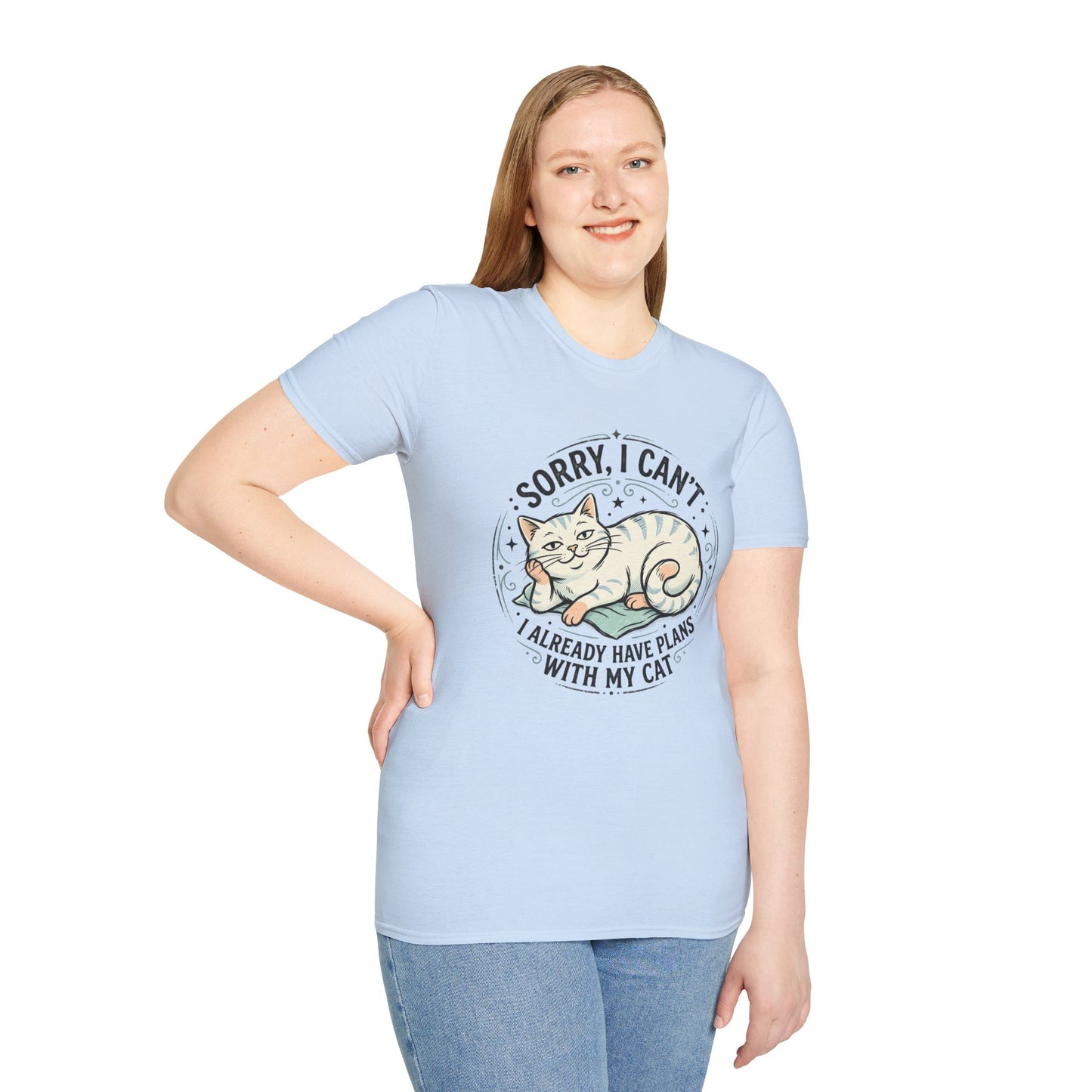 "Sorry, I Can’t — I Already Have Plans With My Cat" Cute Cat Graphic Tee