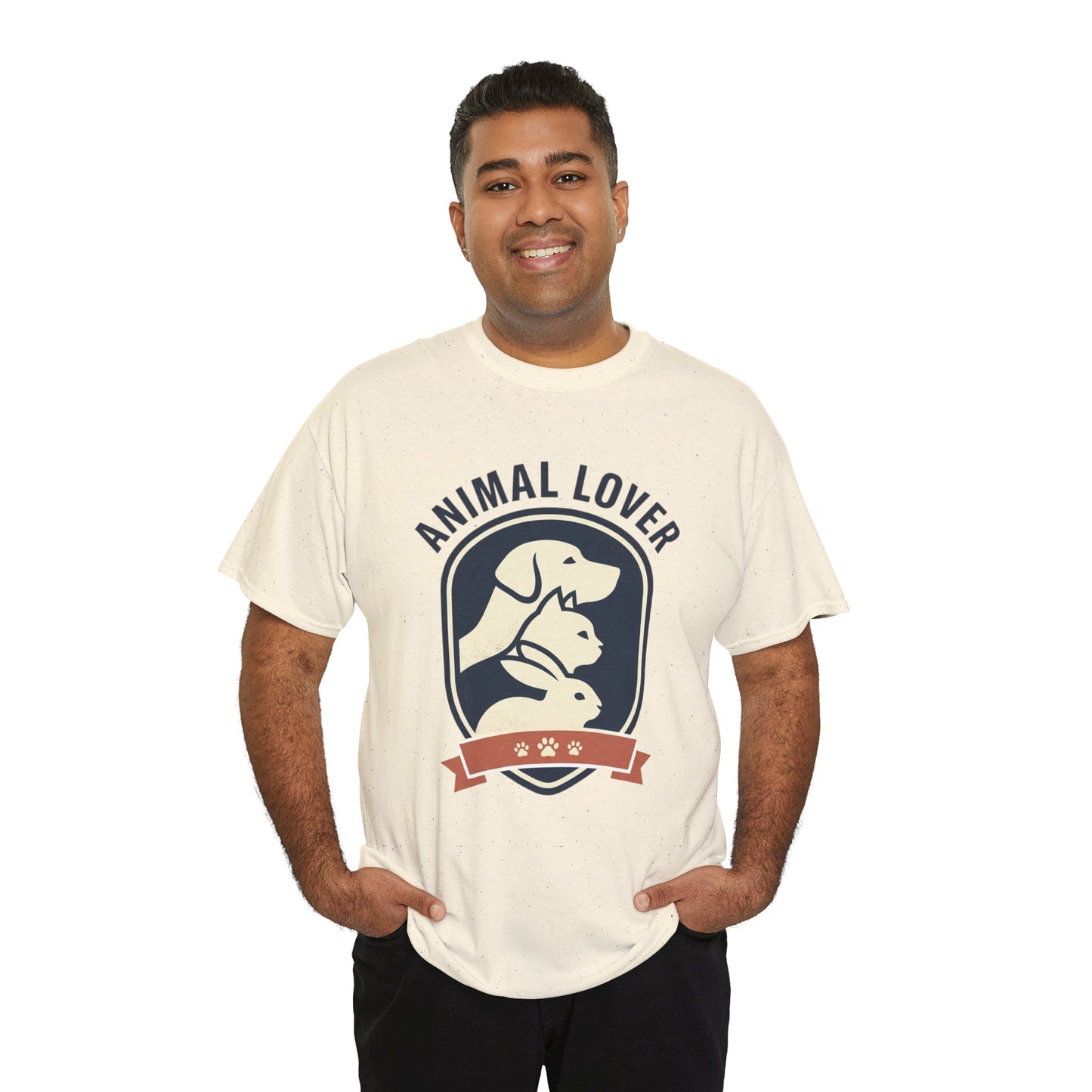 Animal Lover T-Shirt — Retro Pet Badge Tee (Dogs & Cats)